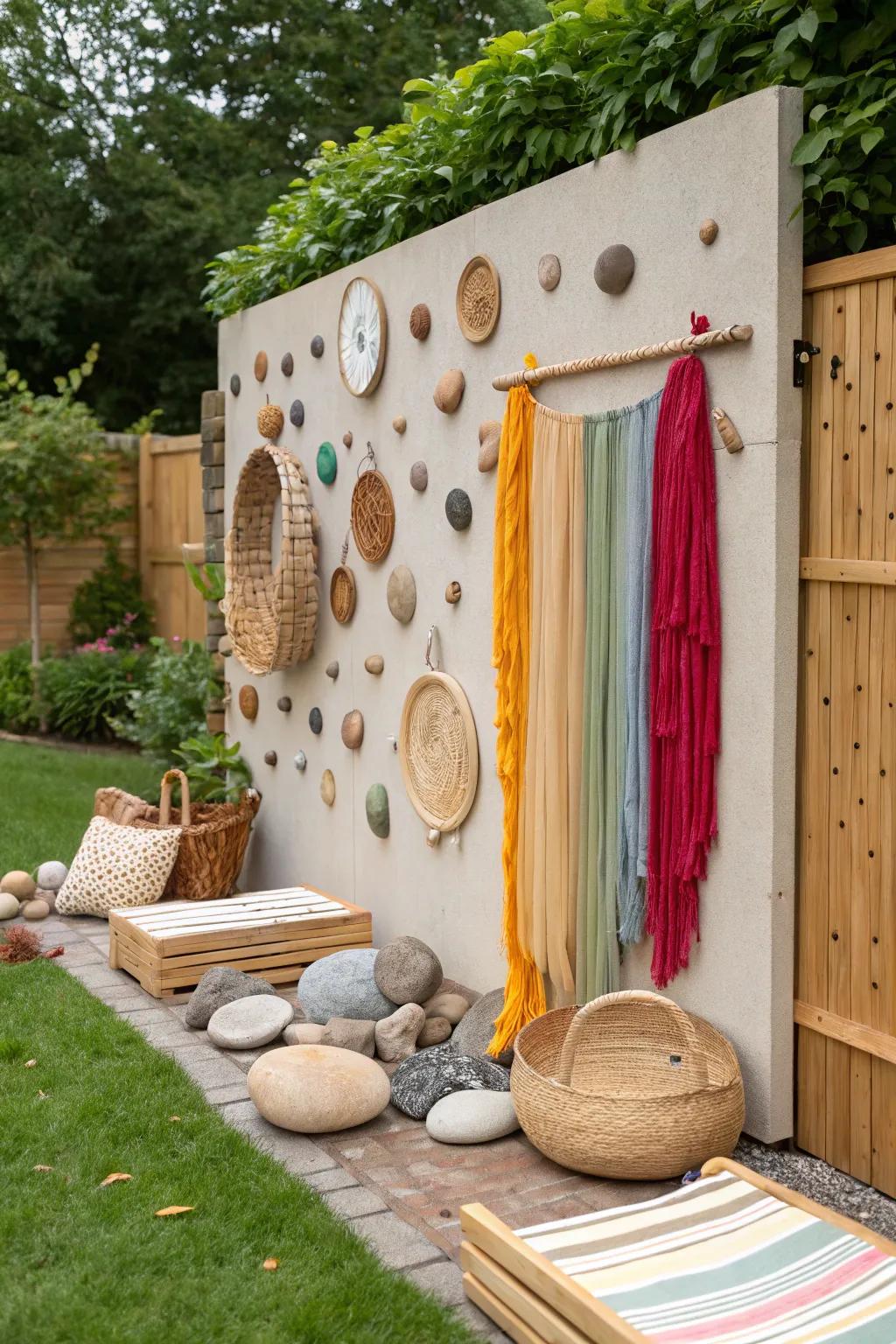 Elevate your garden with a touch of playful elegance – an outdoor sensory wall awaits!