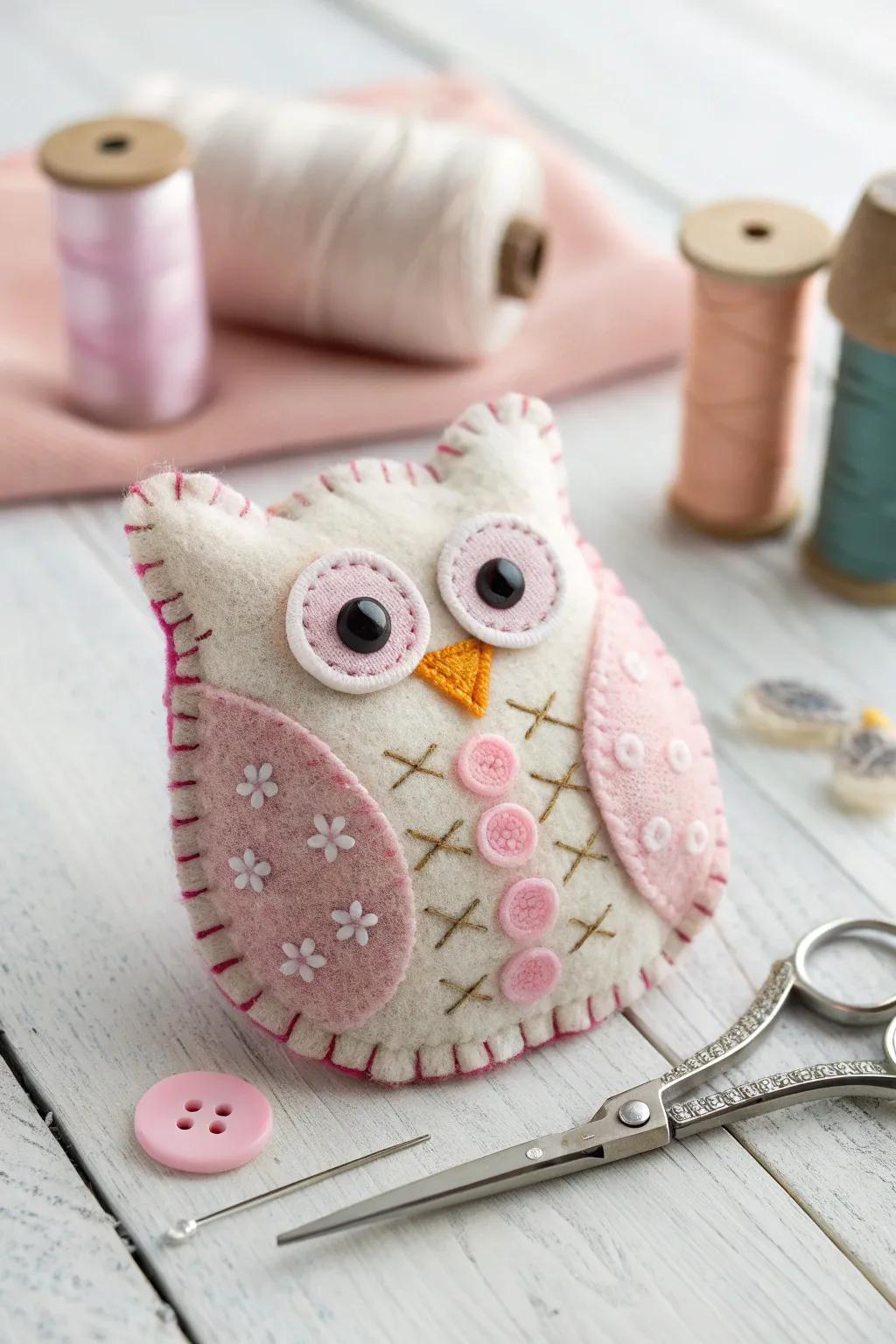 Crafting Joy: A whimsical felt owl that sparks creativity in young minds.