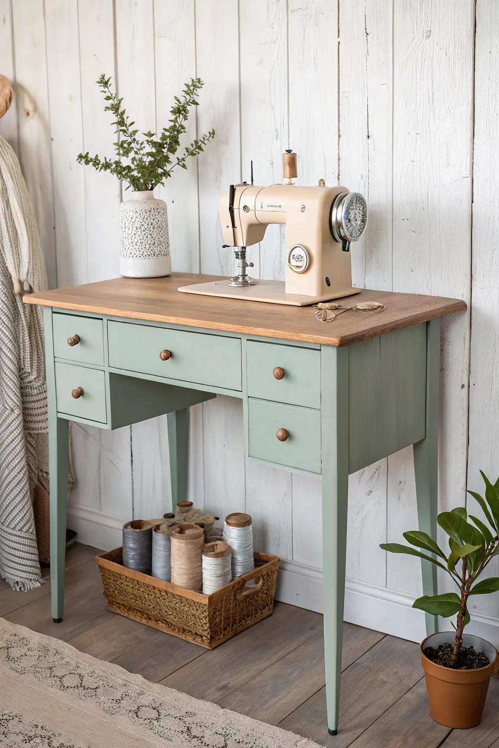 Breathe new life into a vintage desk for your perfect sewing sanctuary.