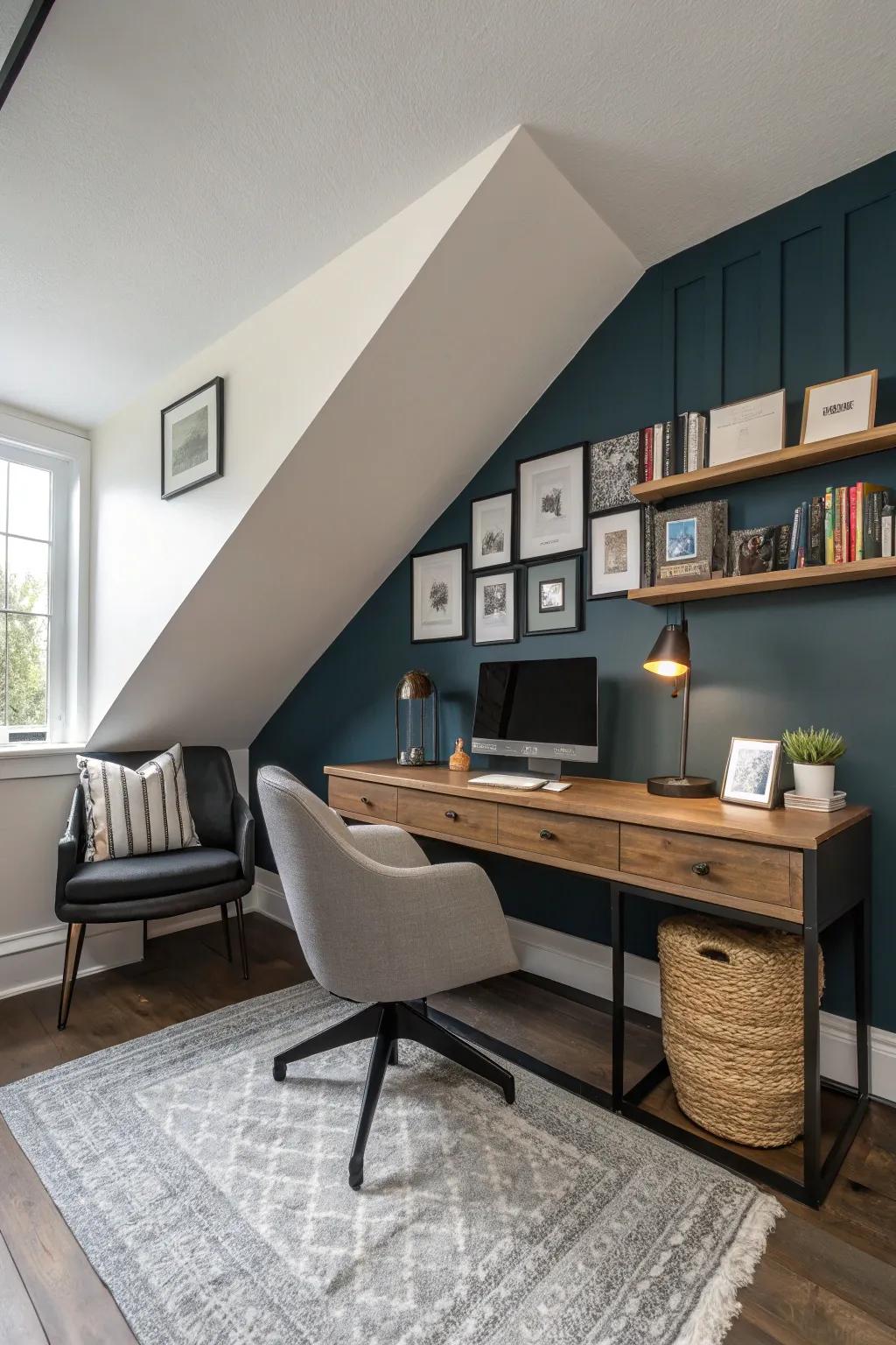 Accentuating the natural angles with bold colors