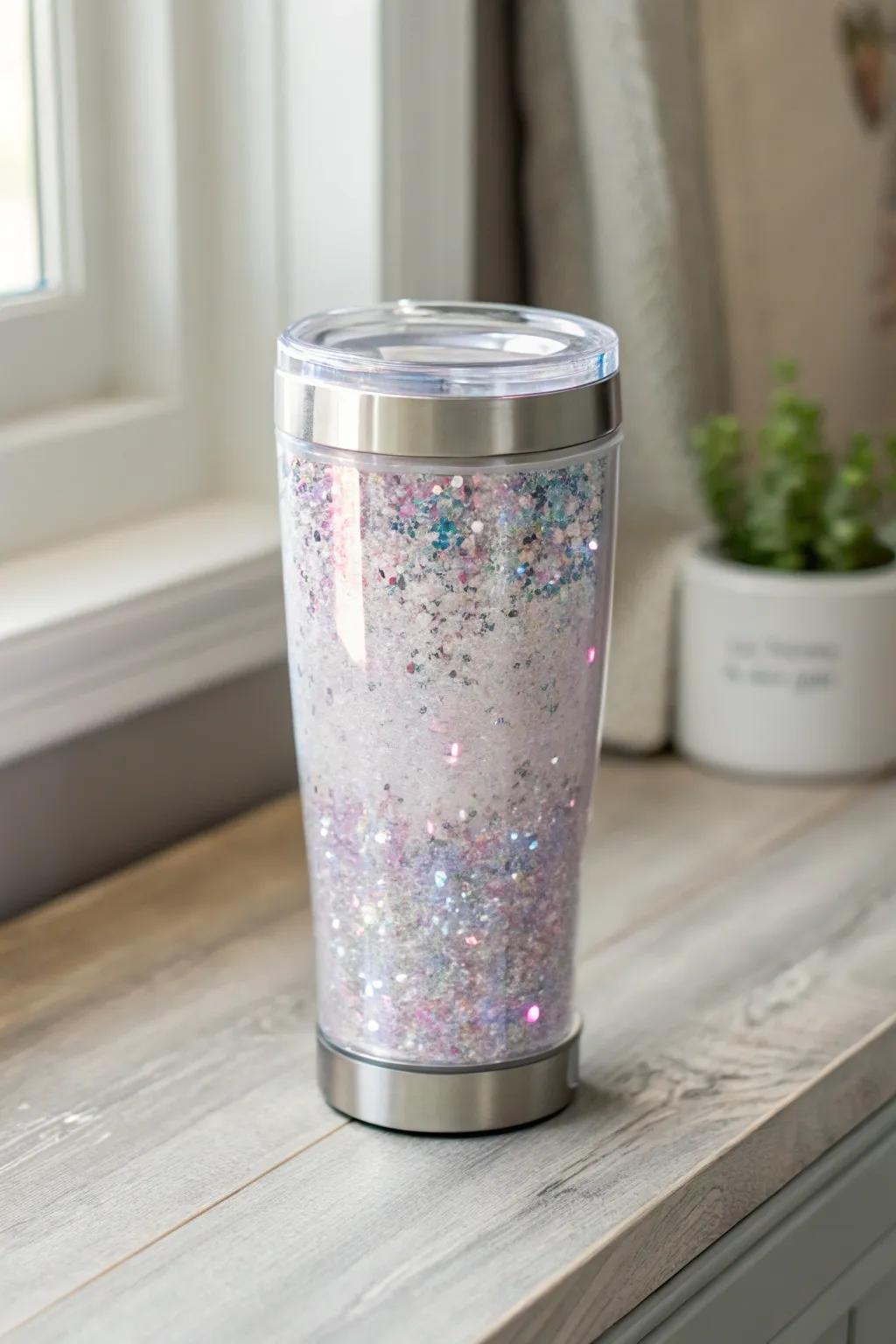 Glitter Explosion: Embrace the magic with a touch of minimalist elegance.