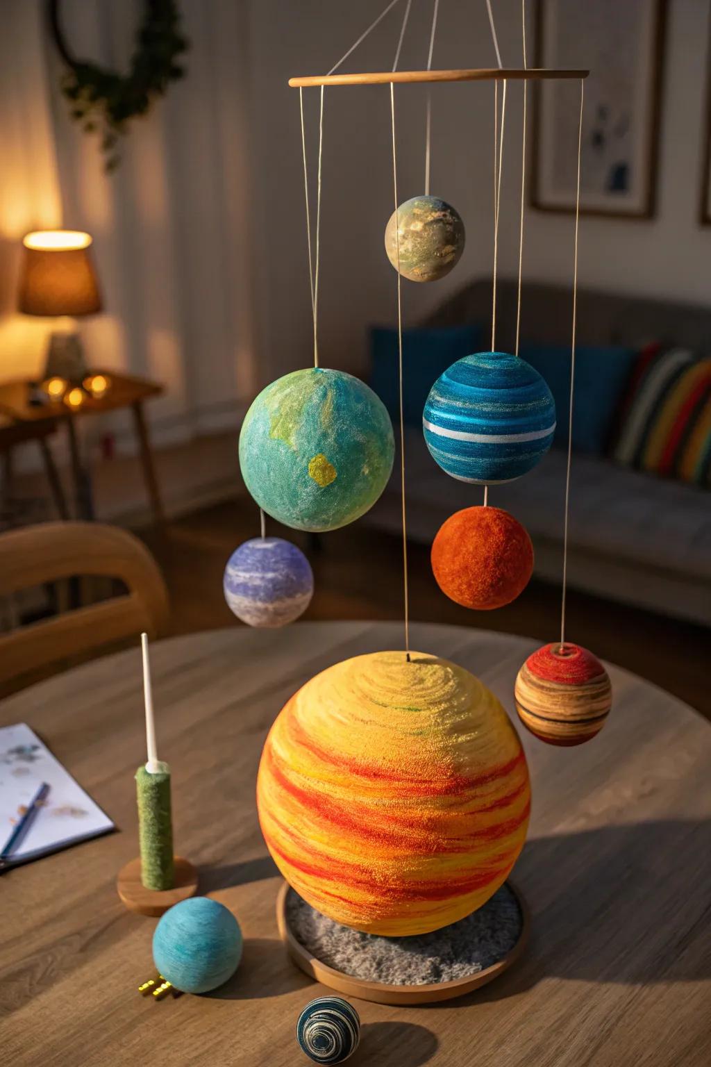 Craft your own universe: A stunning 3D foam ball solar system for your living room.