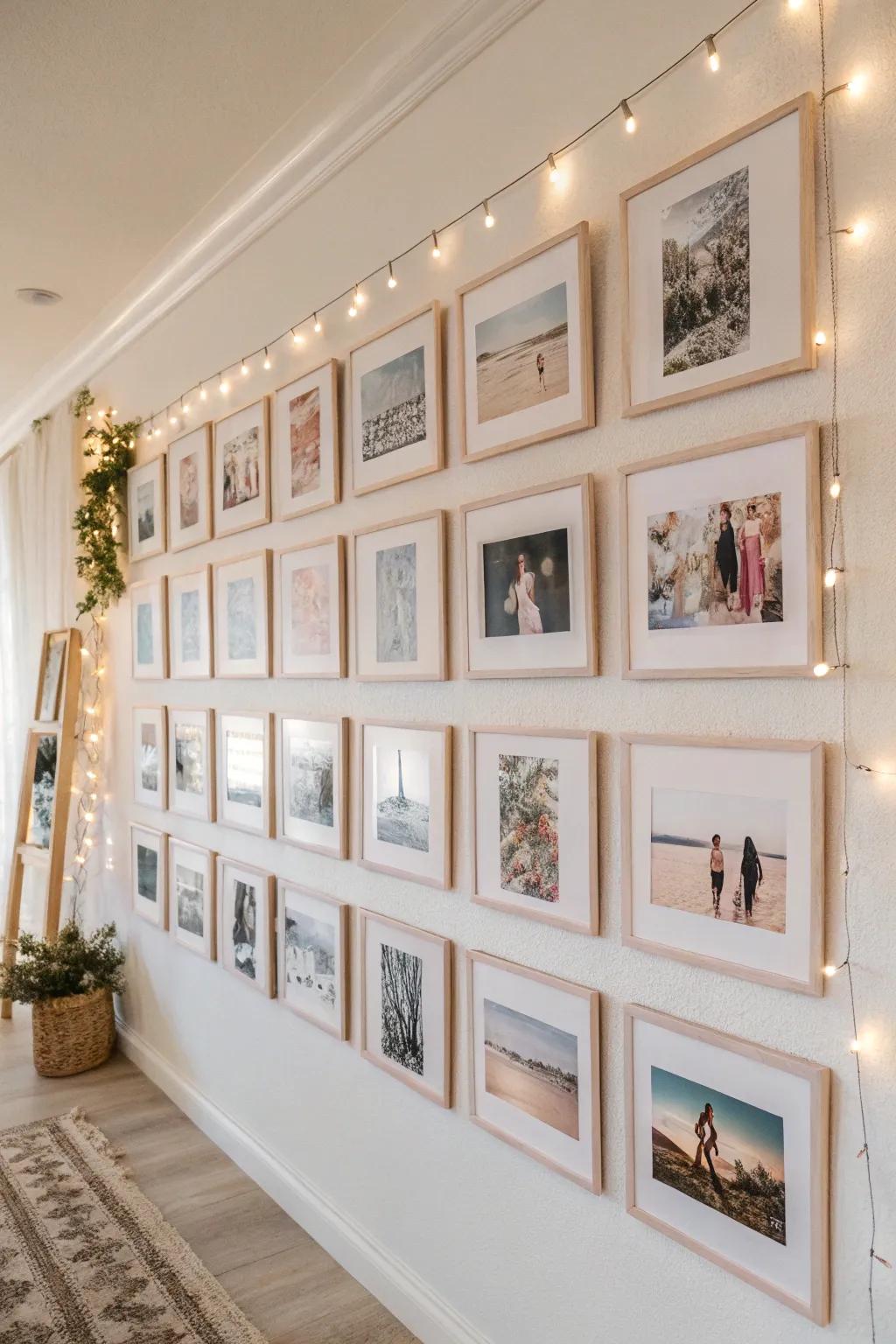 Transform your space with a DIY photo collage: a blend of personal memories and minimalist beauty.