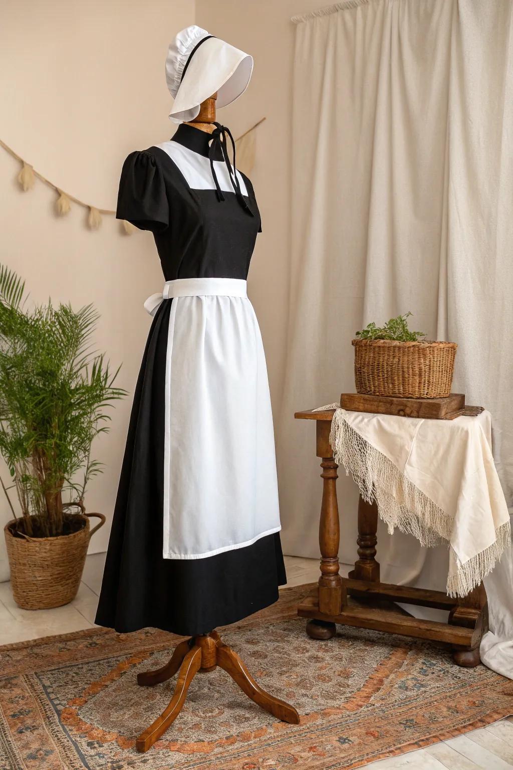 Embrace the timeless elegance of Thanksgiving with a classic Pilgrim look, where simplicity meets natural beauty. 🍂✨