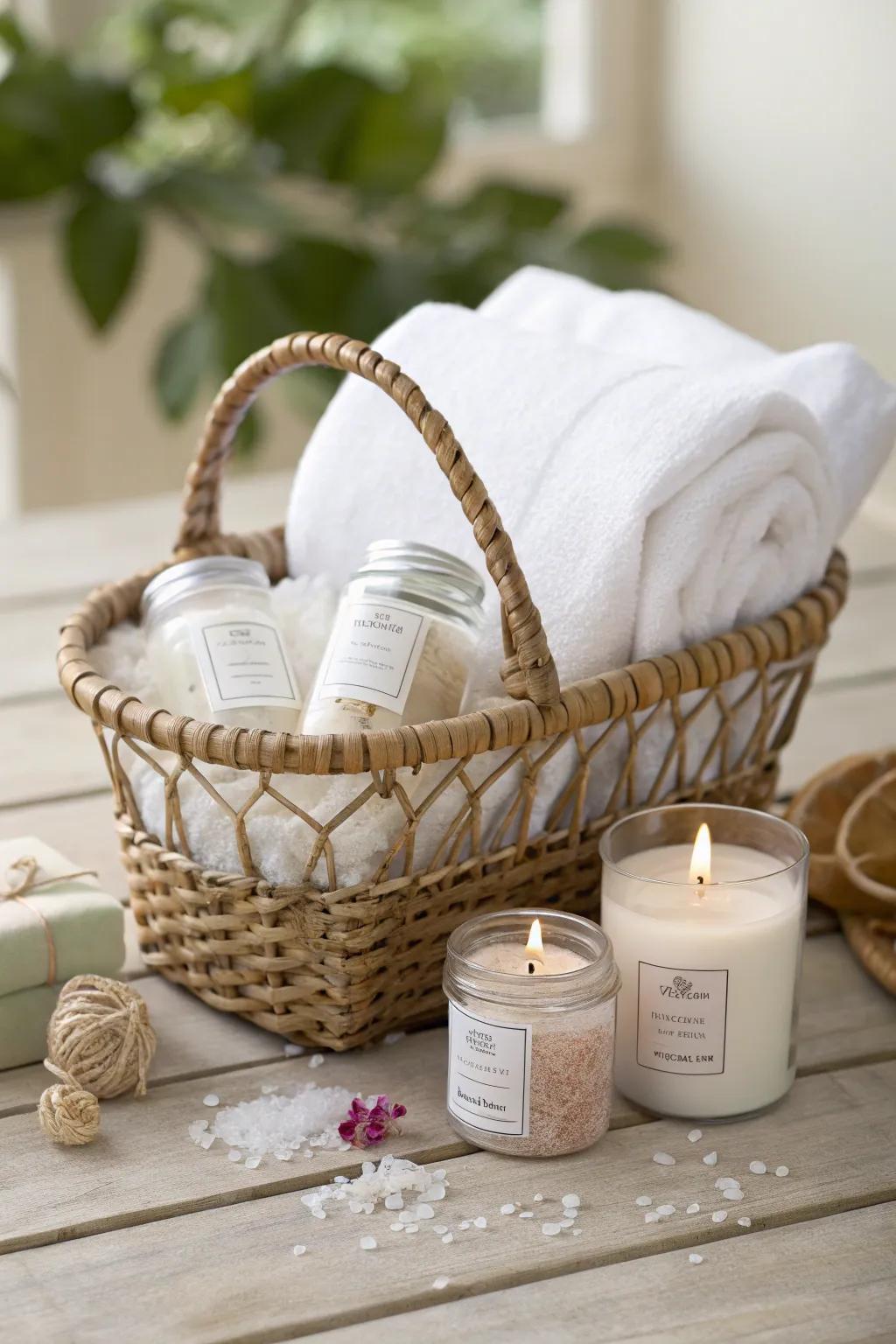 Indulge in serenity with a Spa Retreat Basket that transforms any bathroom into a tranquil oasis.