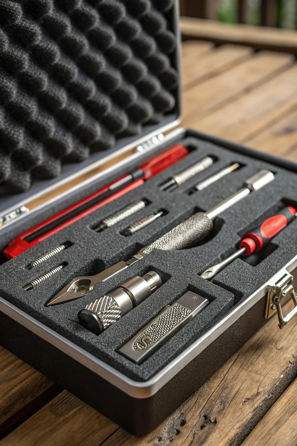 Precision and order: Transform your toolbox with custom foam inserts.
