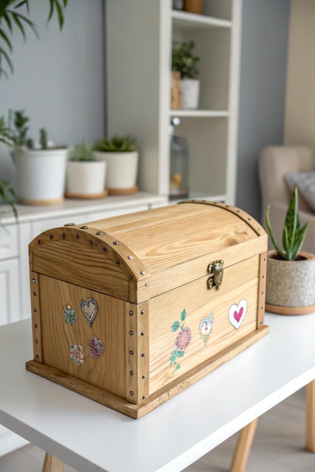 Unleash creativity with a personalized classroom treasure chest — a blend of craftsmanship and imagination.