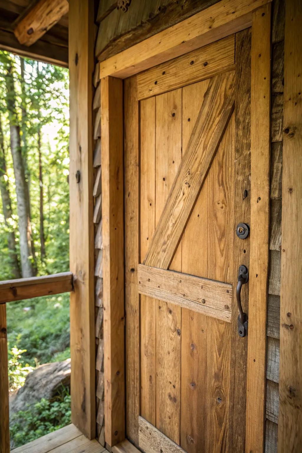 Embrace the timeless allure of rustic charm with a door that tells its own story.