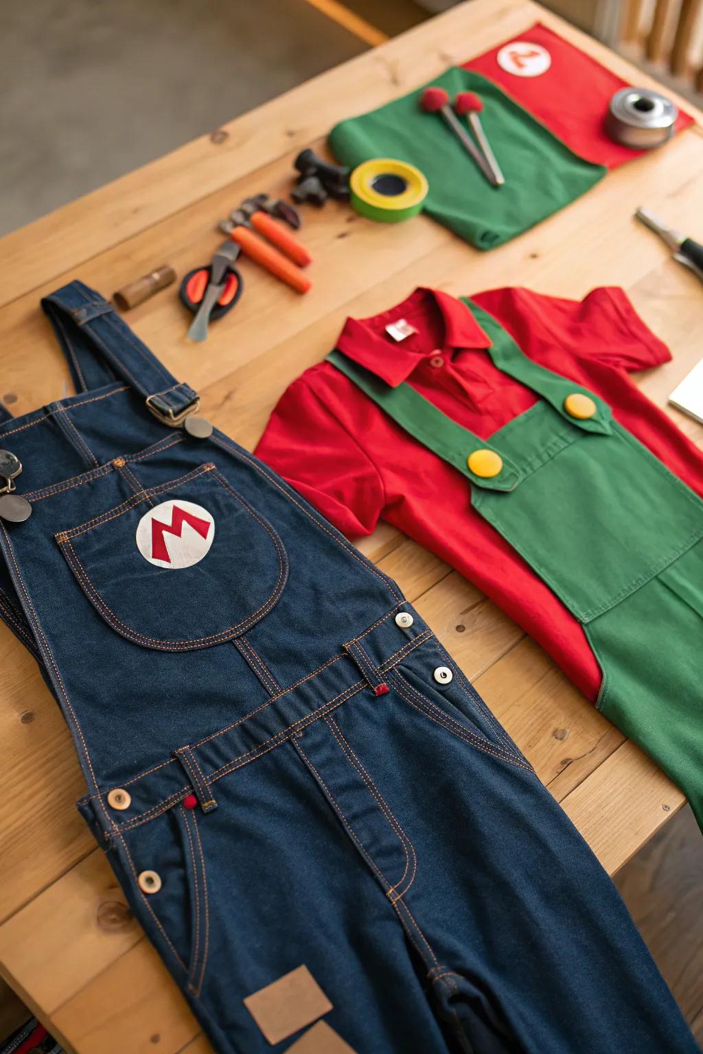Dive into adventure with these handcrafted Mario & Luigi costumes, perfect for your twin's playful journey!