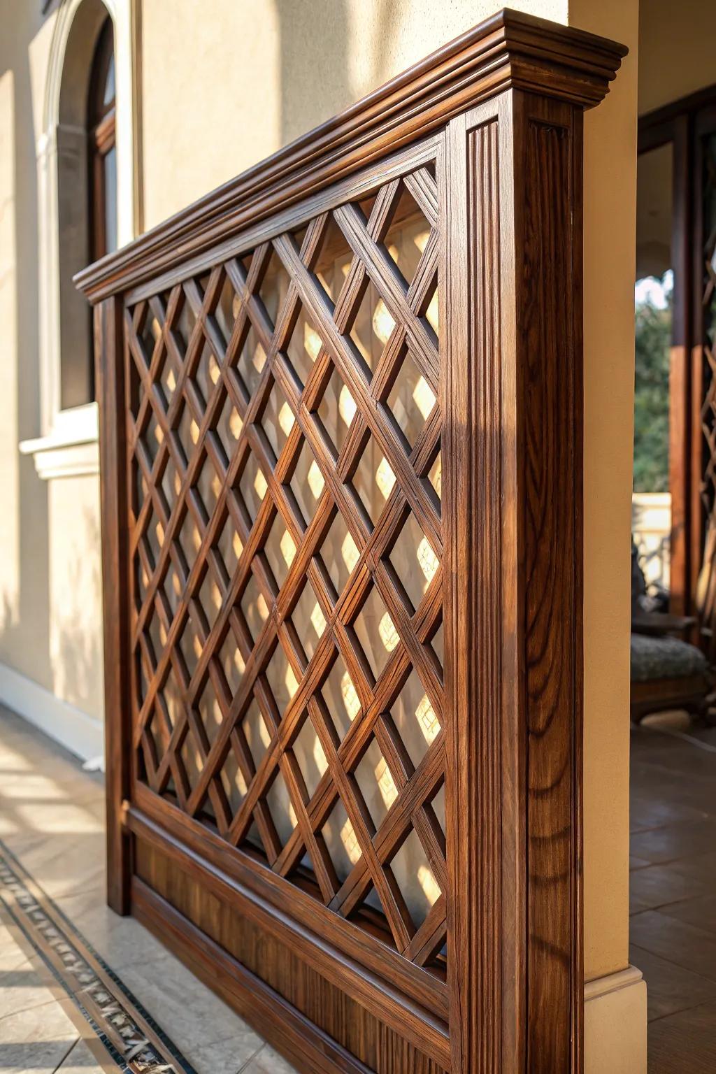 Elevate your deck with the timeless elegance of classic criss-cross lattice.