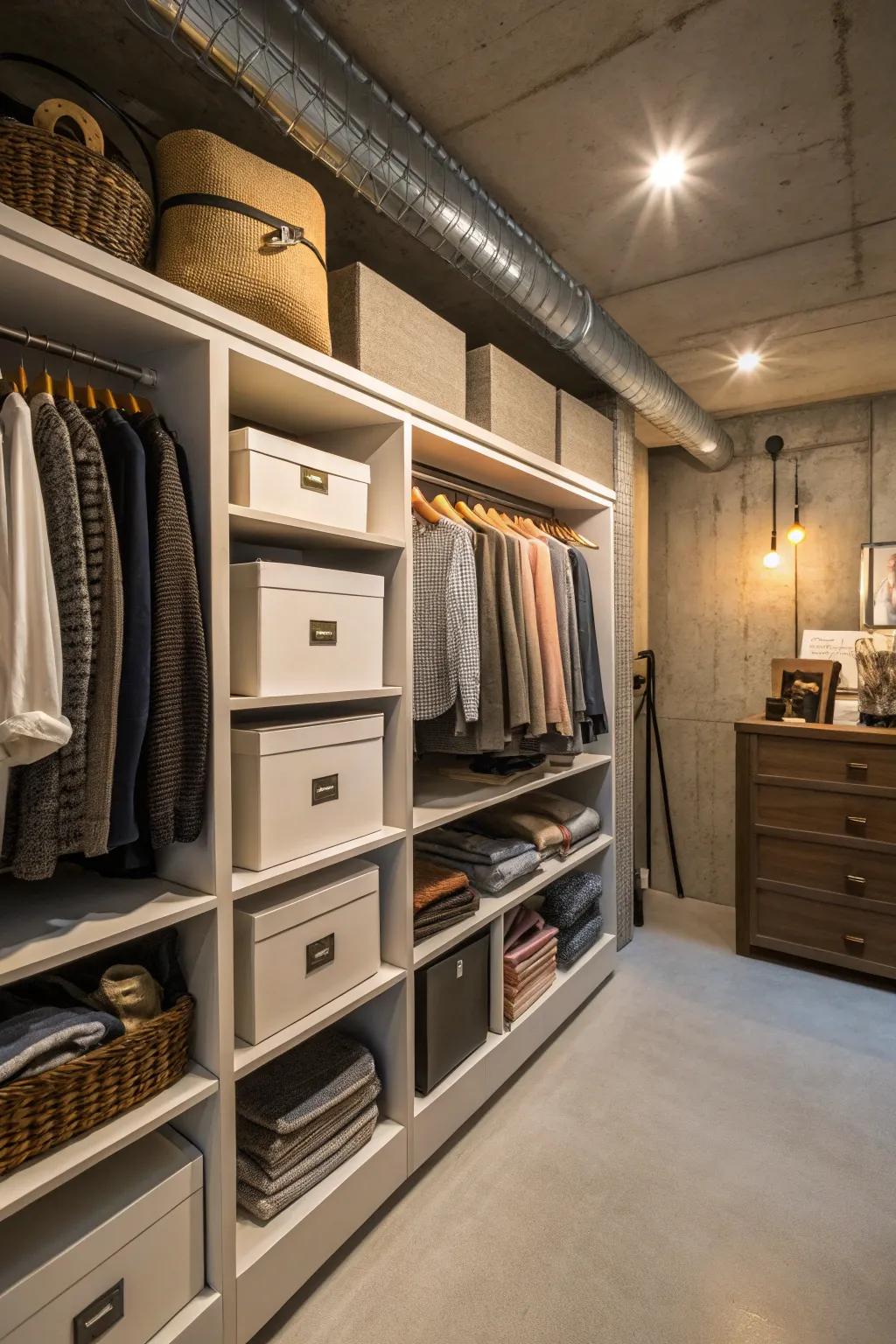 Open shelving makes organization a breeze.