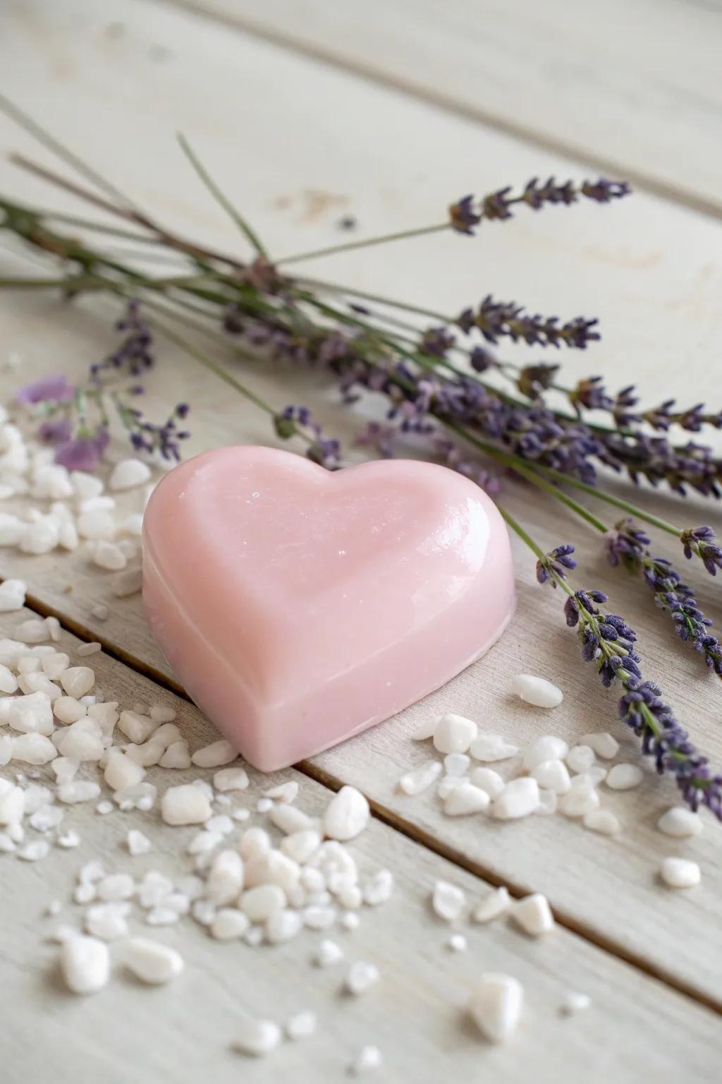 Embrace the elegance of simplicity with handcrafted heart-shaped soaps, perfect for a Valentine’s touch.