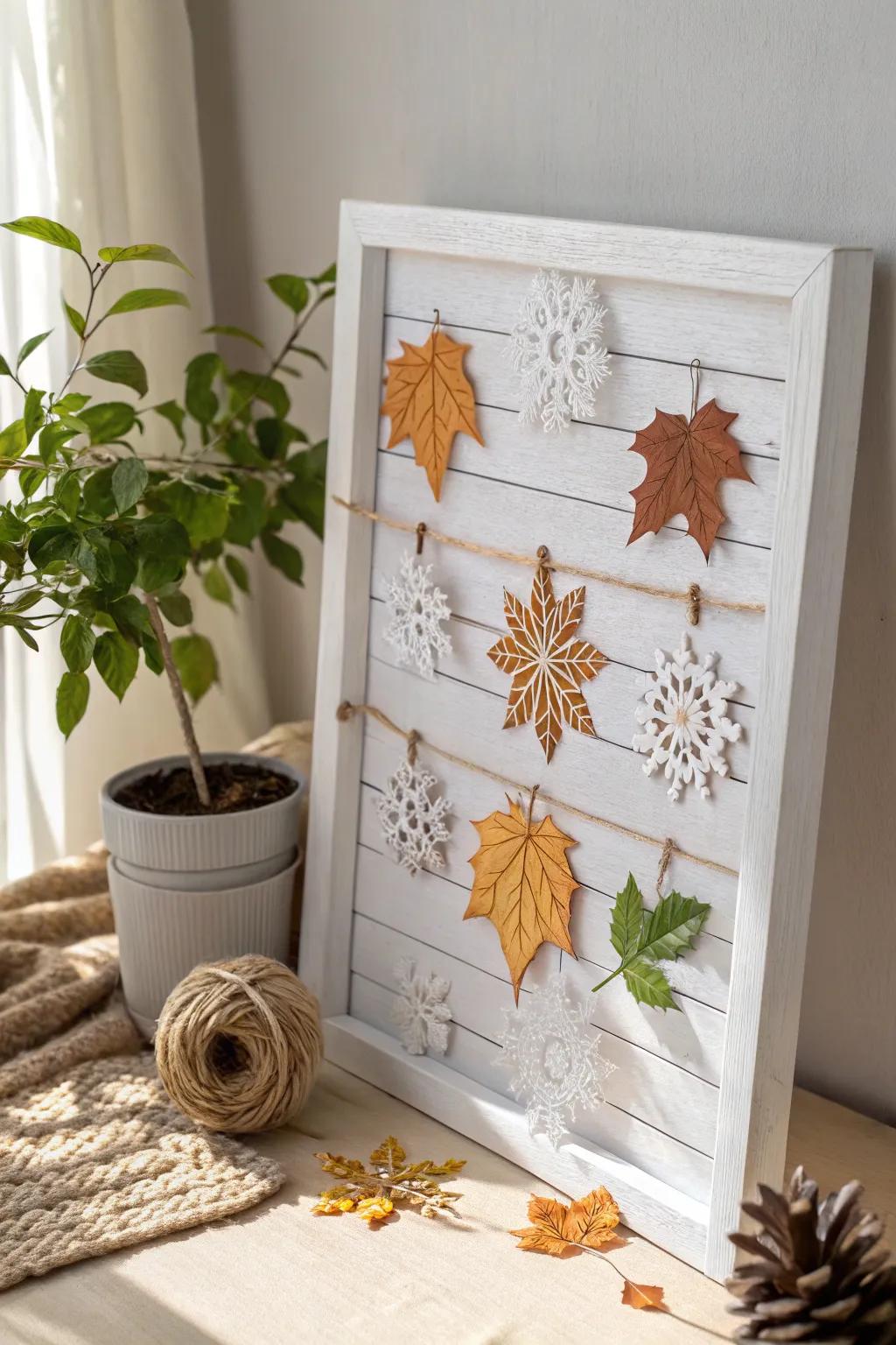 Embrace the seasons with this beautifully crafted white wood bulletin board, a perfect blend of minimalist elegance and boho charm.