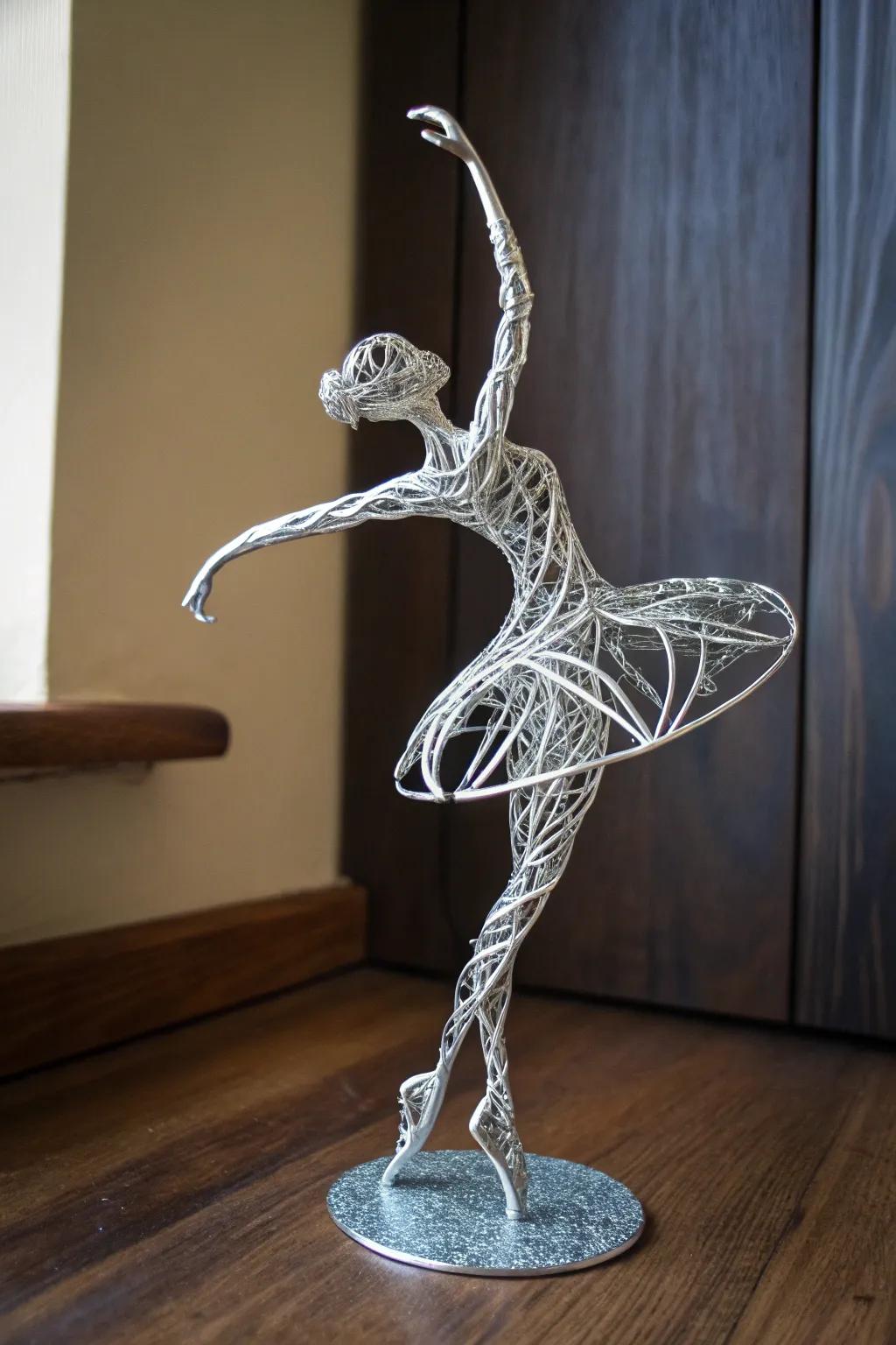 Elegance in Motion: Capturing the beauty of human form through the art of wire sculpture.