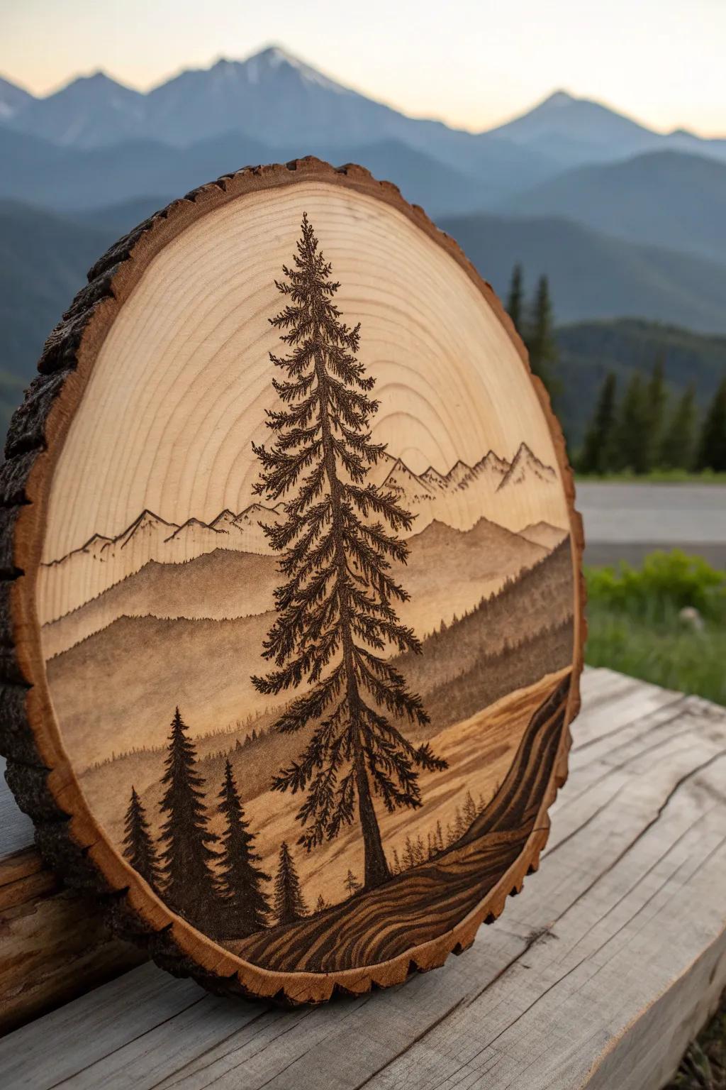 Bring nature's tranquility home with this exquisite wood-burned silhouette.