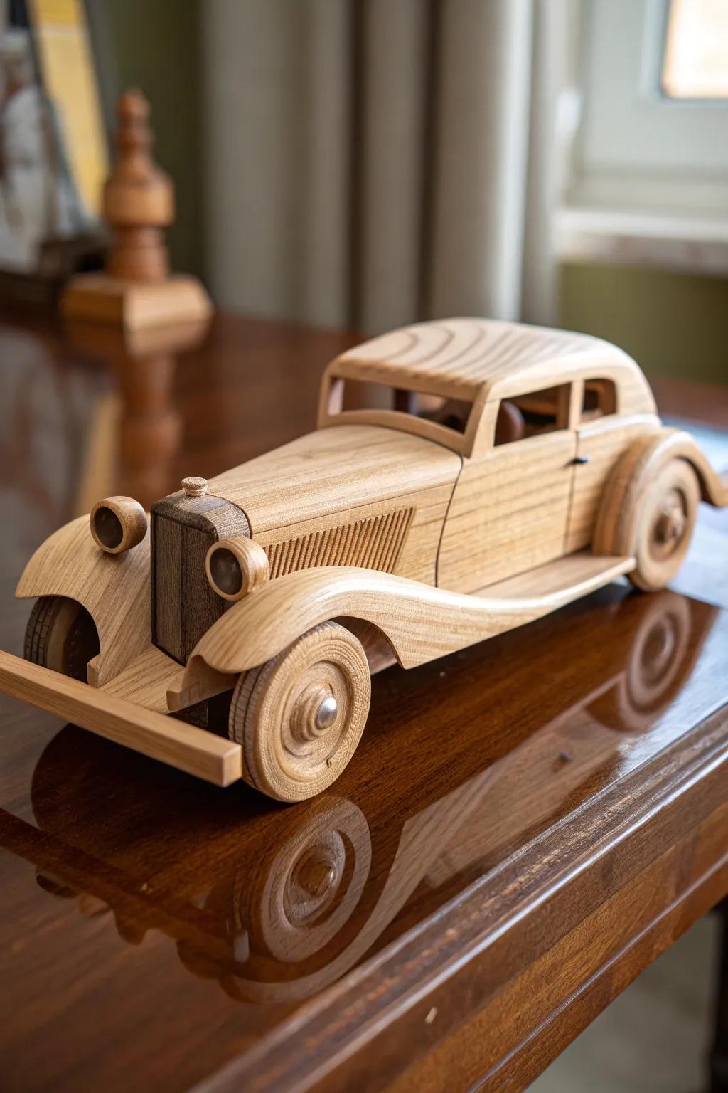 Embrace the elegance of raw craftsmanship with this timeless wooden classic.