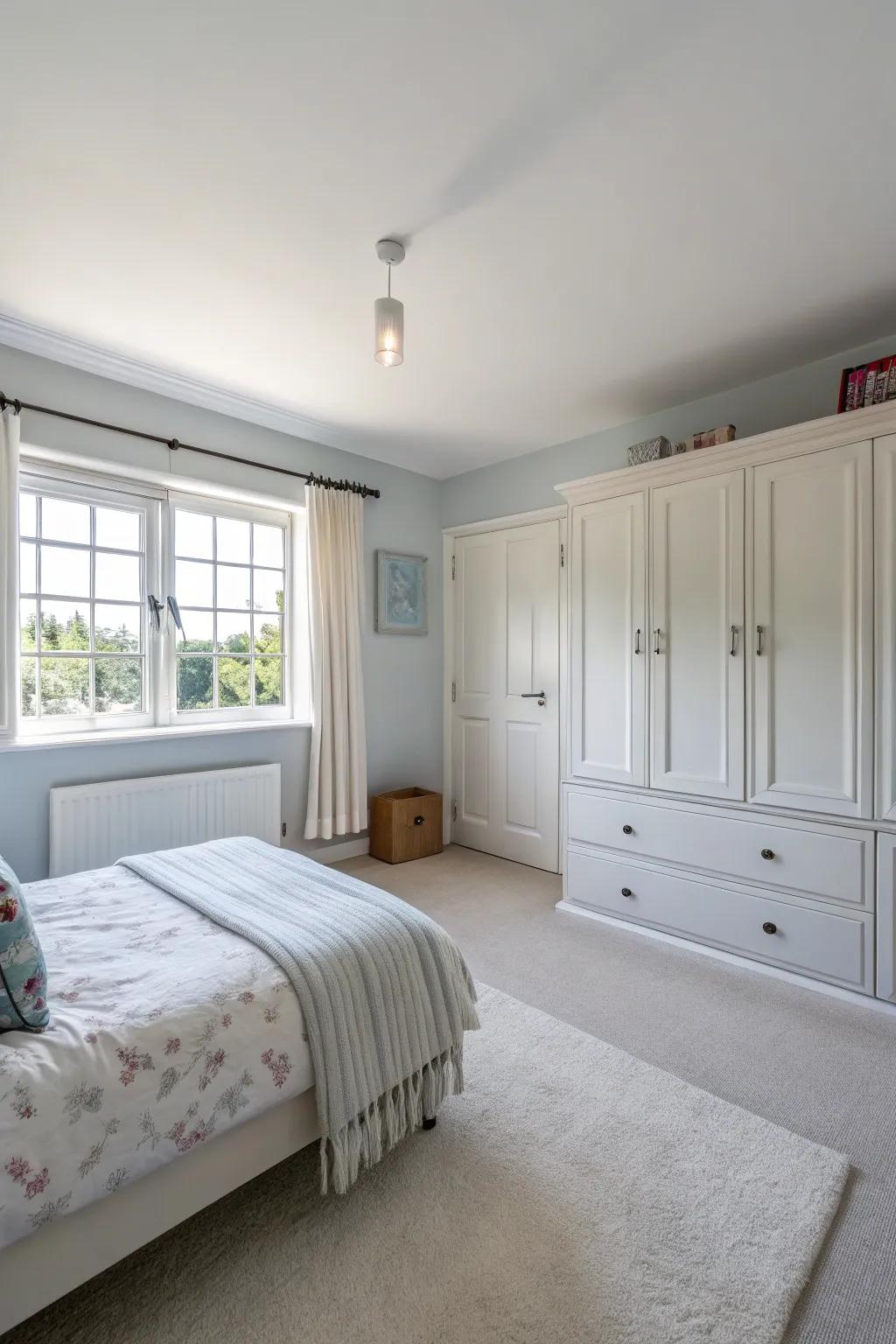 Light colors enhance the spaciousness of small rooms.