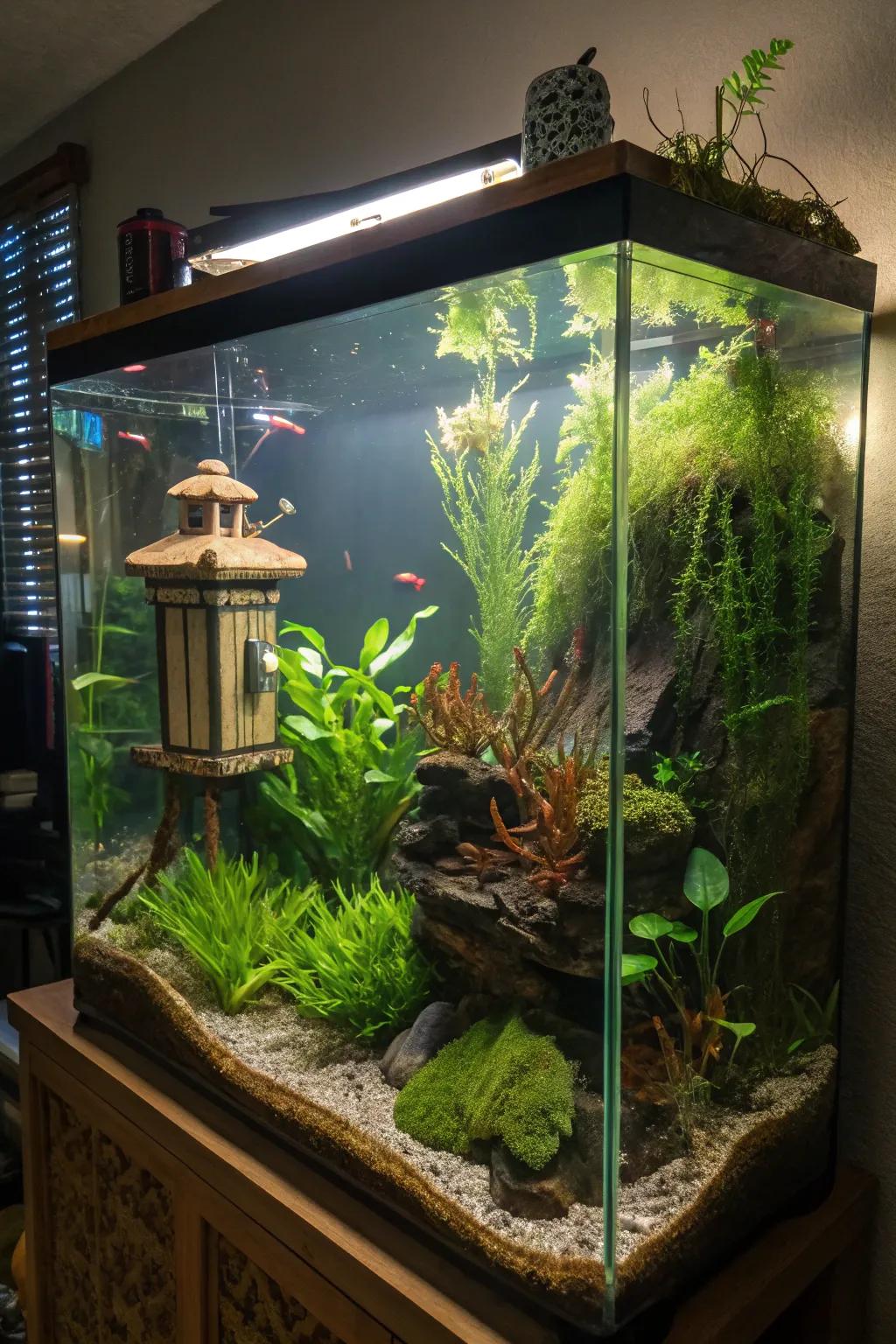 Floating islands add a surprising and captivating element to your tank.