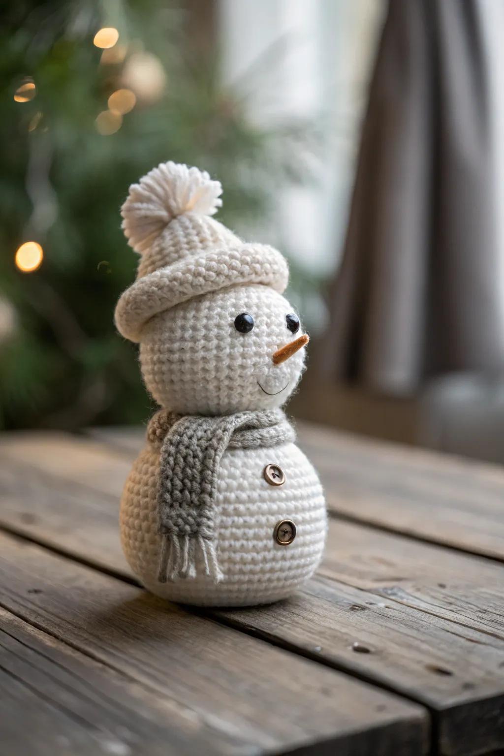 Embrace the festive season with this charming amigurumi snowman, a perfect blend of simplicity and handcrafted elegance.
