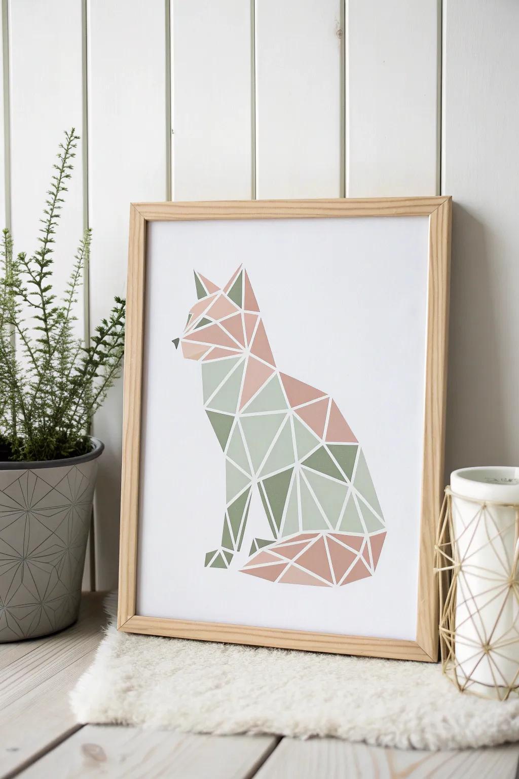 Elevate your space with the sleek beauty of geometric animal art.