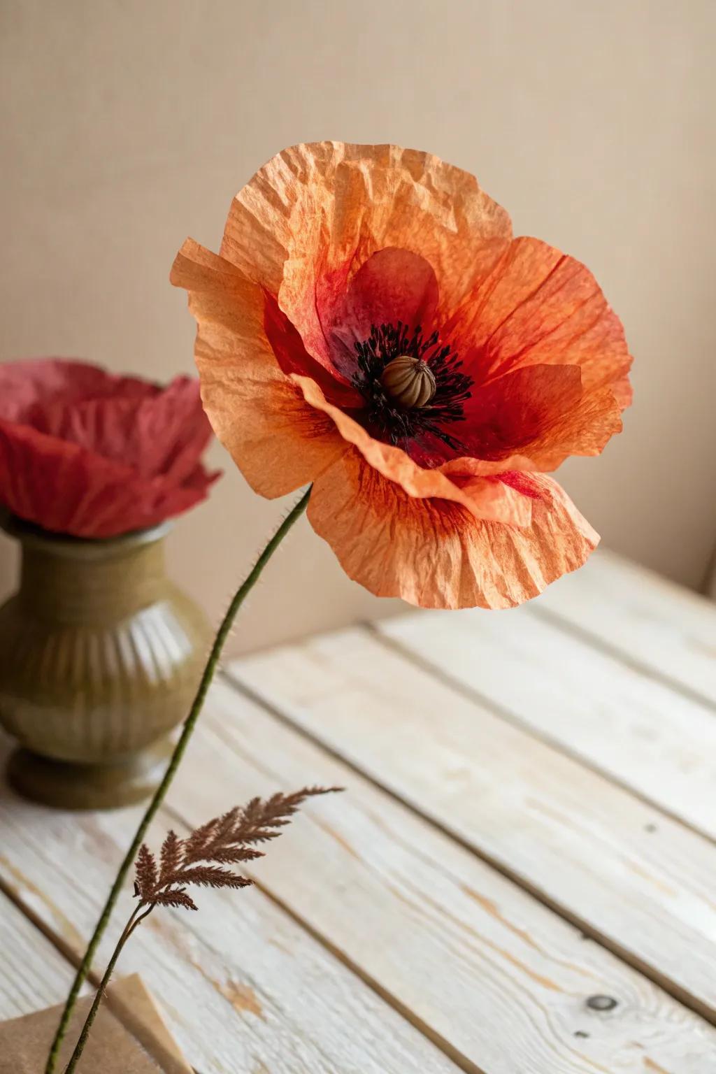 Delicate artistry with a touch of nature: Coffee Filter Poppy