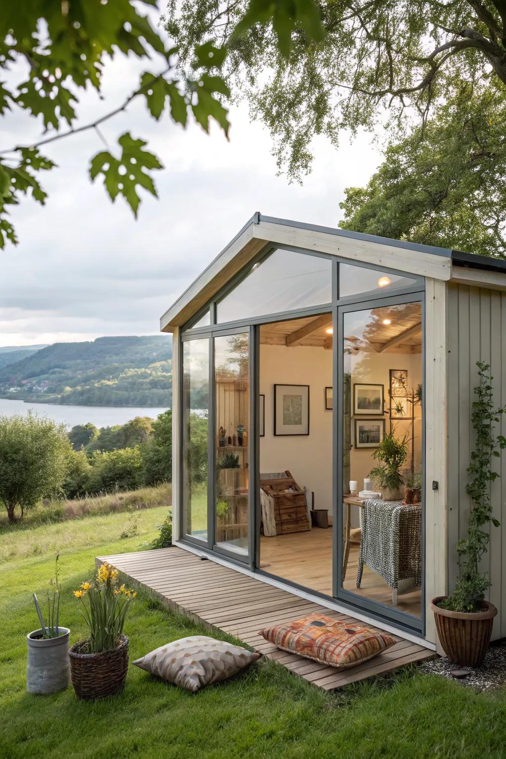 Find your muse with this stunning art studio shed, perfectly positioned to capture nature's breathtaking beauty.