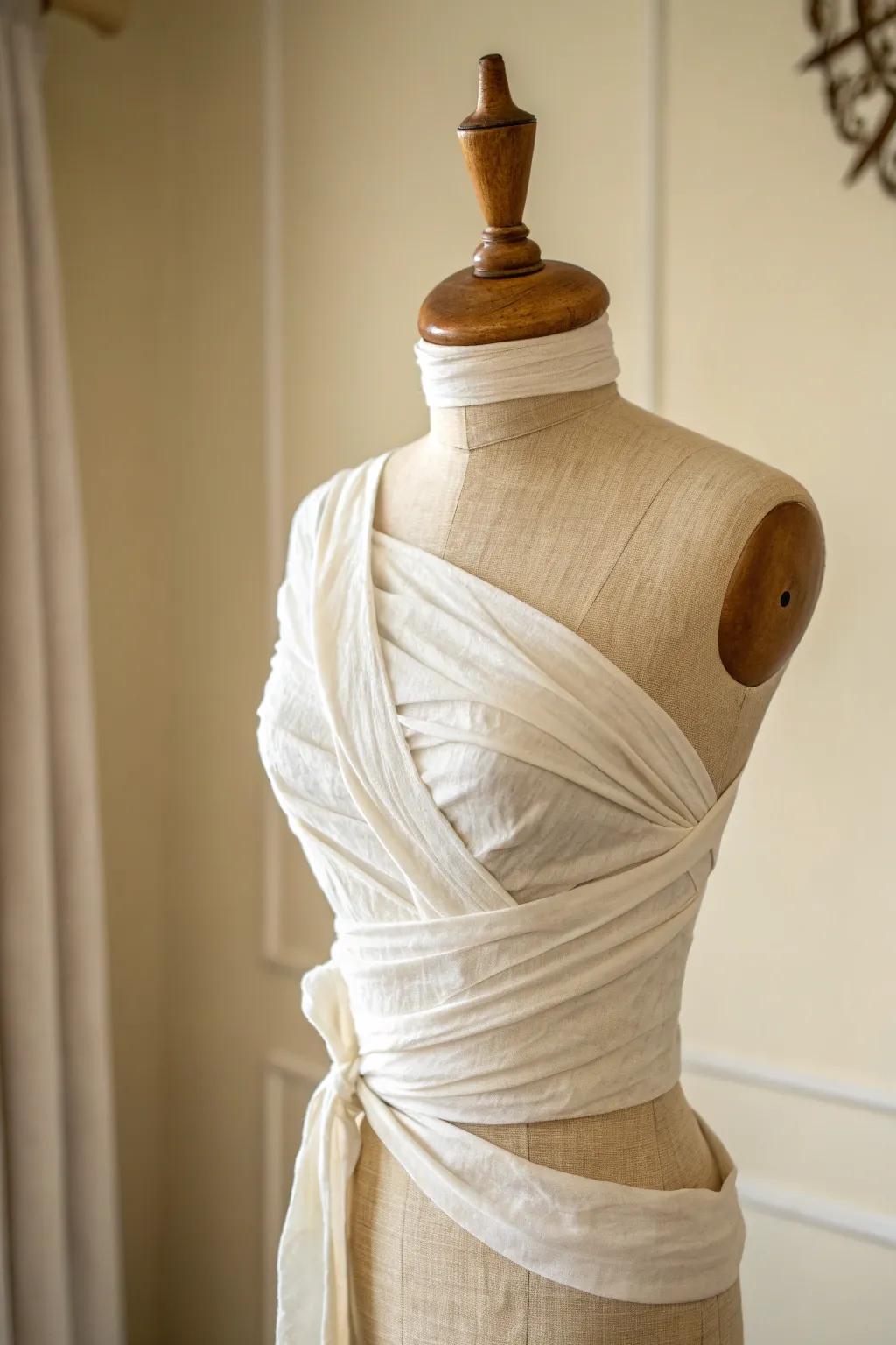 Embrace the art of simplicity with a handcrafted mummy wrap. Perfect for a cozy Halloween at home.
