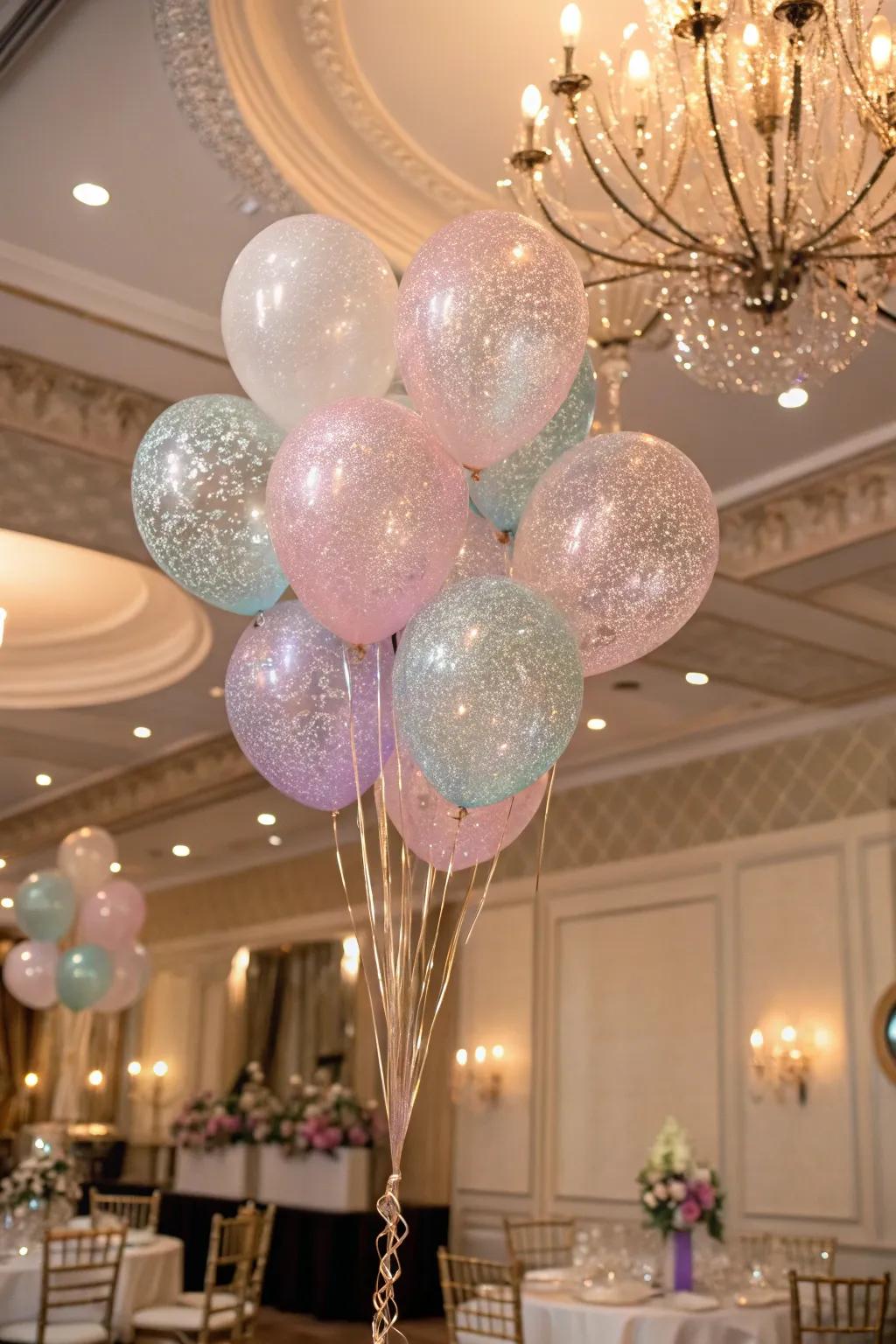 Glitter balloons bring a touch of sparkle to any event.