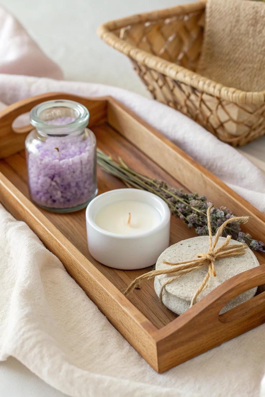 Indulge in tranquility: A mini spa escape for new parents.