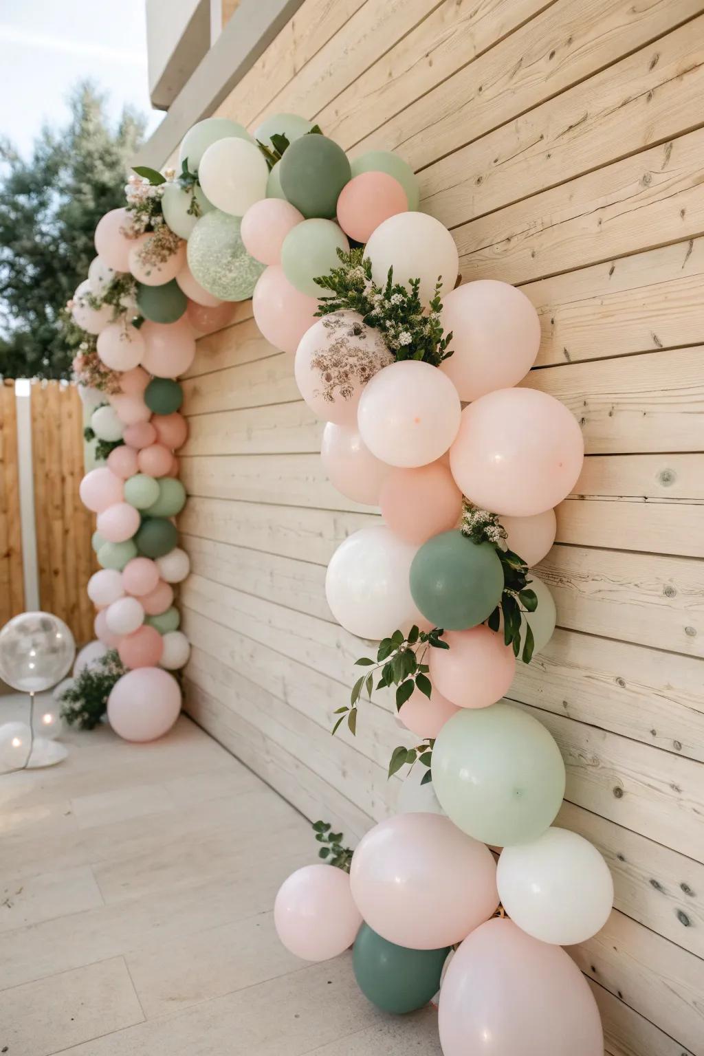 Elevate your space with a touch of whimsy and elegance through a Scandinavian-Boho inspired balloon garland.