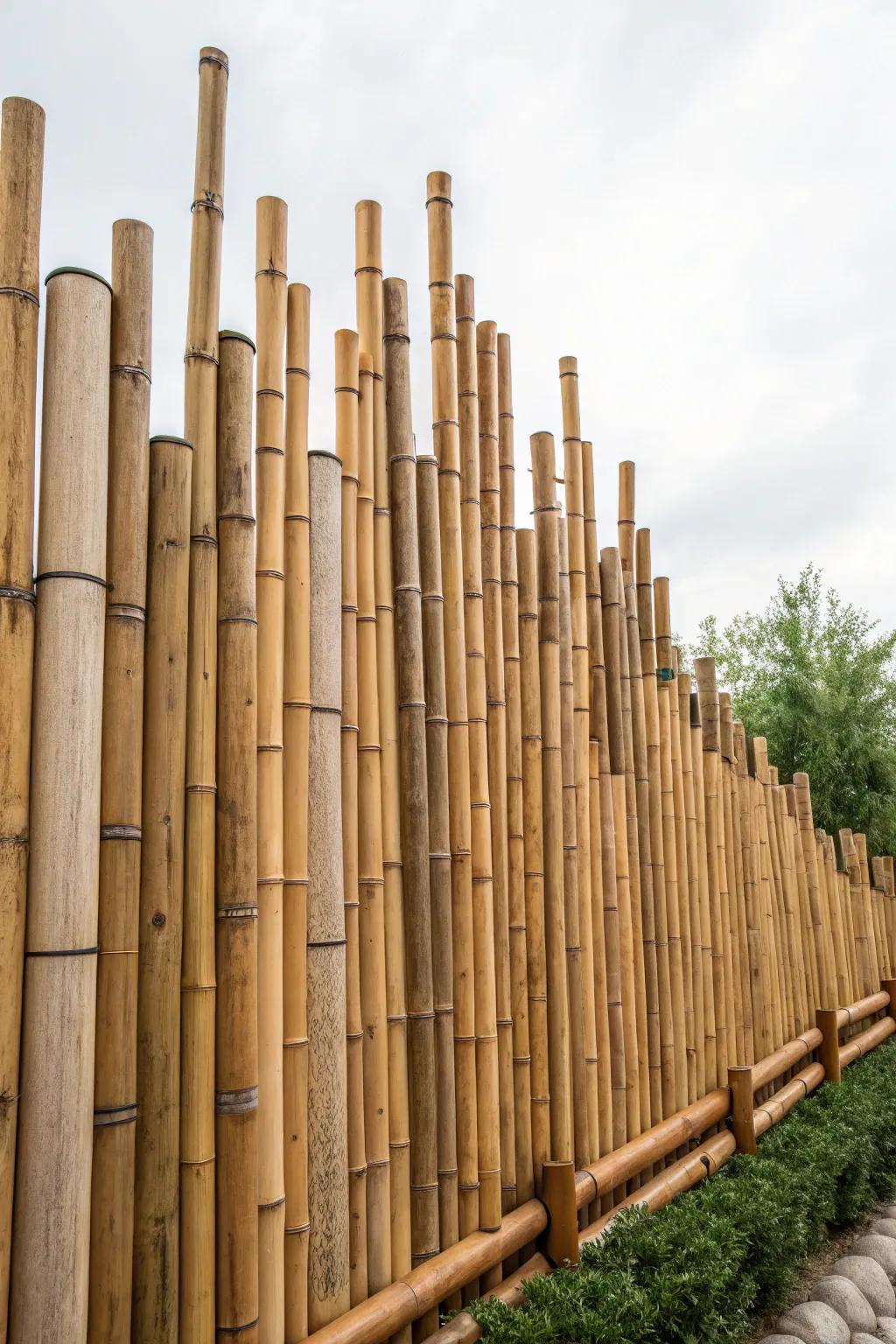 Elevate your outdoor space with a dynamic bamboo fence design that stands out with style and craftsmanship.