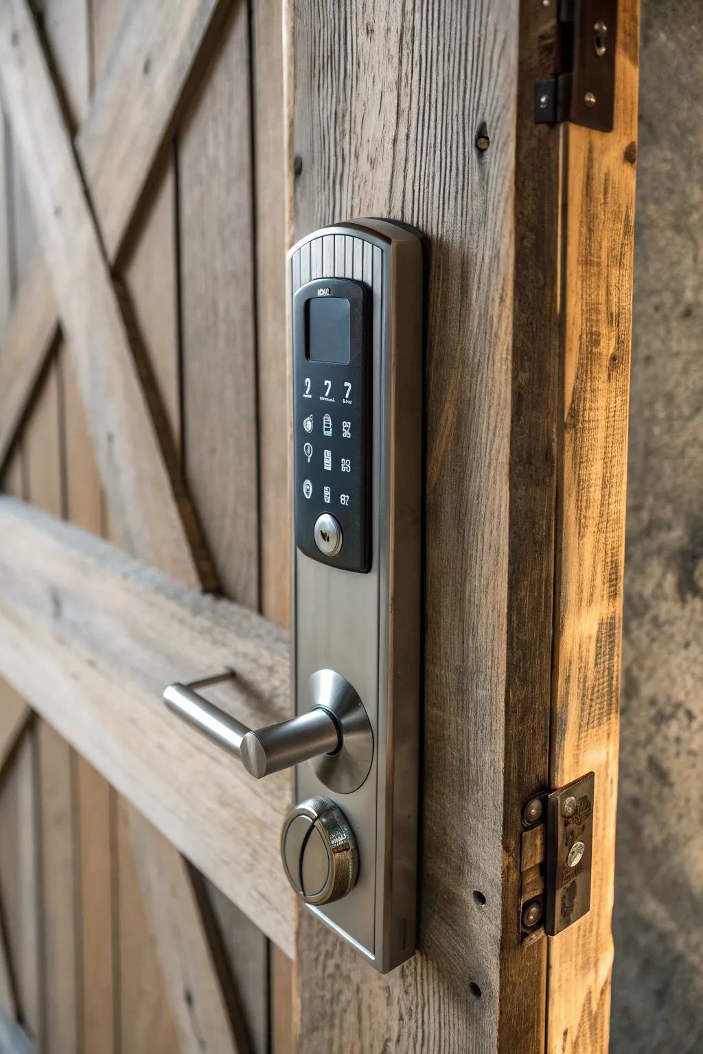 Seamlessly blend rustic charm with modern security—meet your new barn door upgrade.