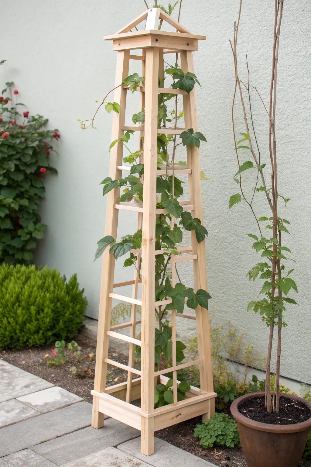 Master the art of gardening with this beautifully crafted rotating cross-arm trellis, blending Scandinavian minimalism with Boho charm.