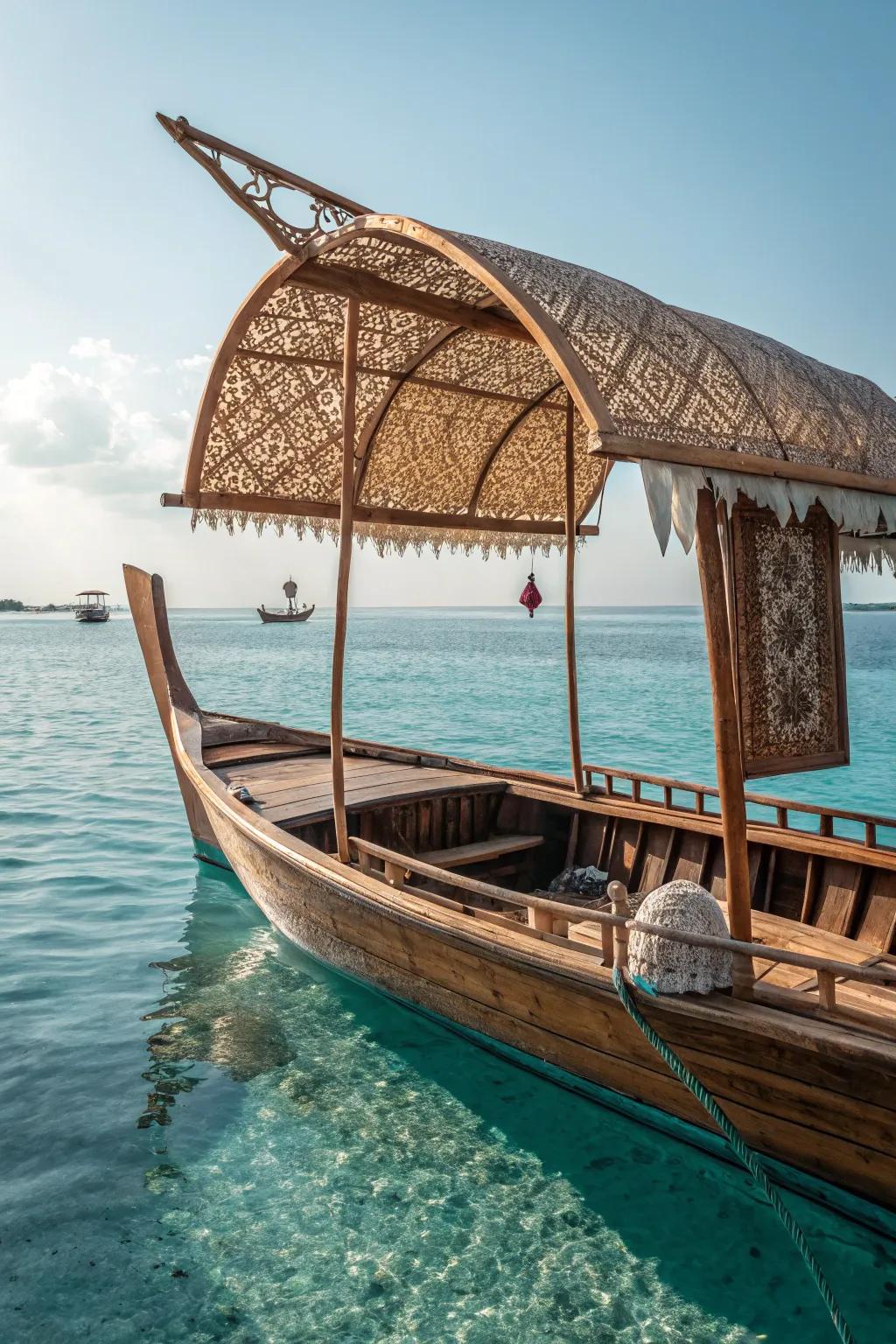 Embrace the art of shade with a floating canopy – where craftsmanship meets innovation on the open waters.