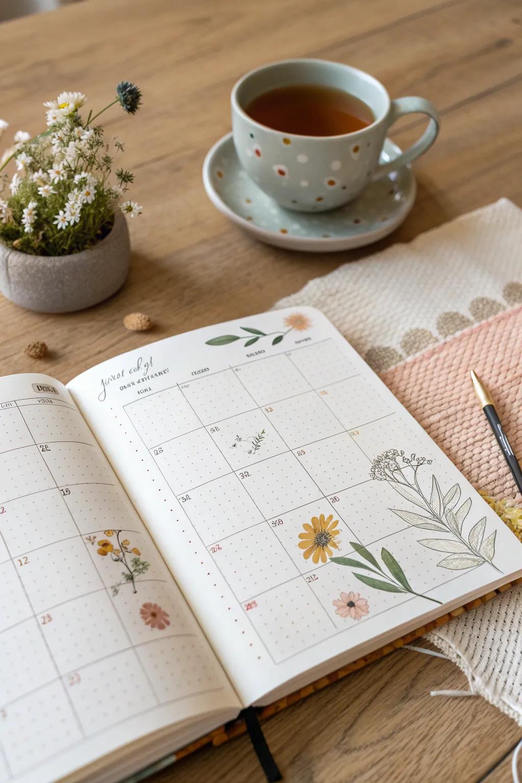 Track your mood with style in your weekly spread. Embrace simplicity and natural beauty. 🌿✨