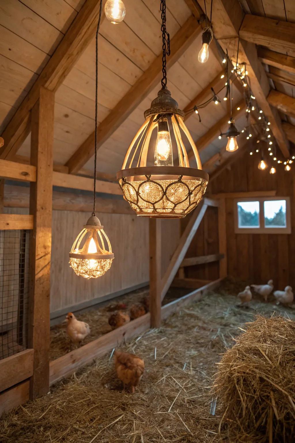 Illuminate productivity with elegantly crafted chicken coop lighting.