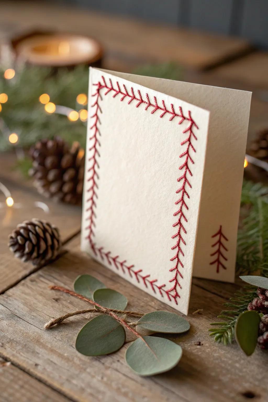 Add a personal touch to your holiday greetings with faux stitching details. #HandmadeCharm #ScandiBoho