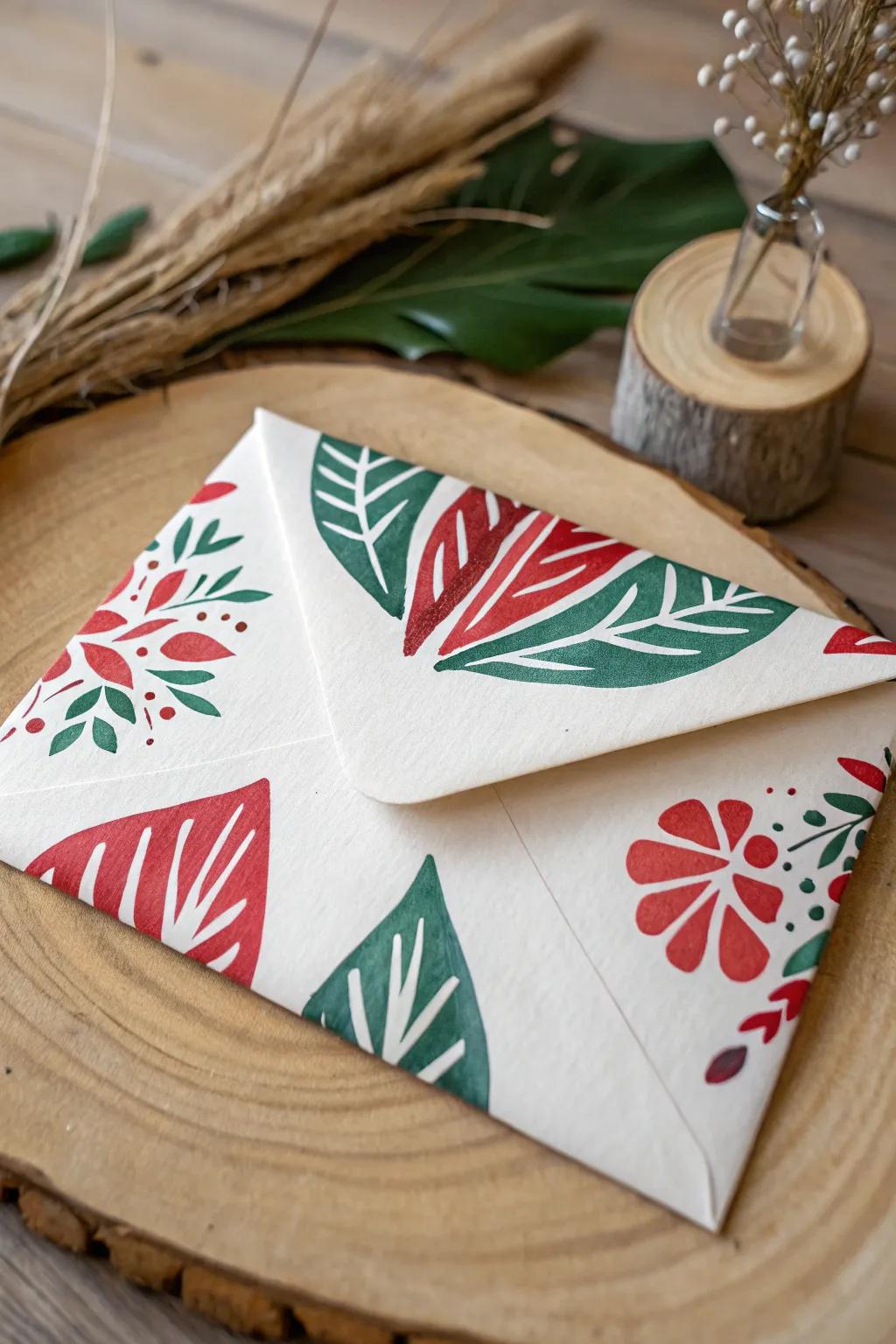 Elevate your holiday greetings with abstract art: bold colors and minimalist charm.