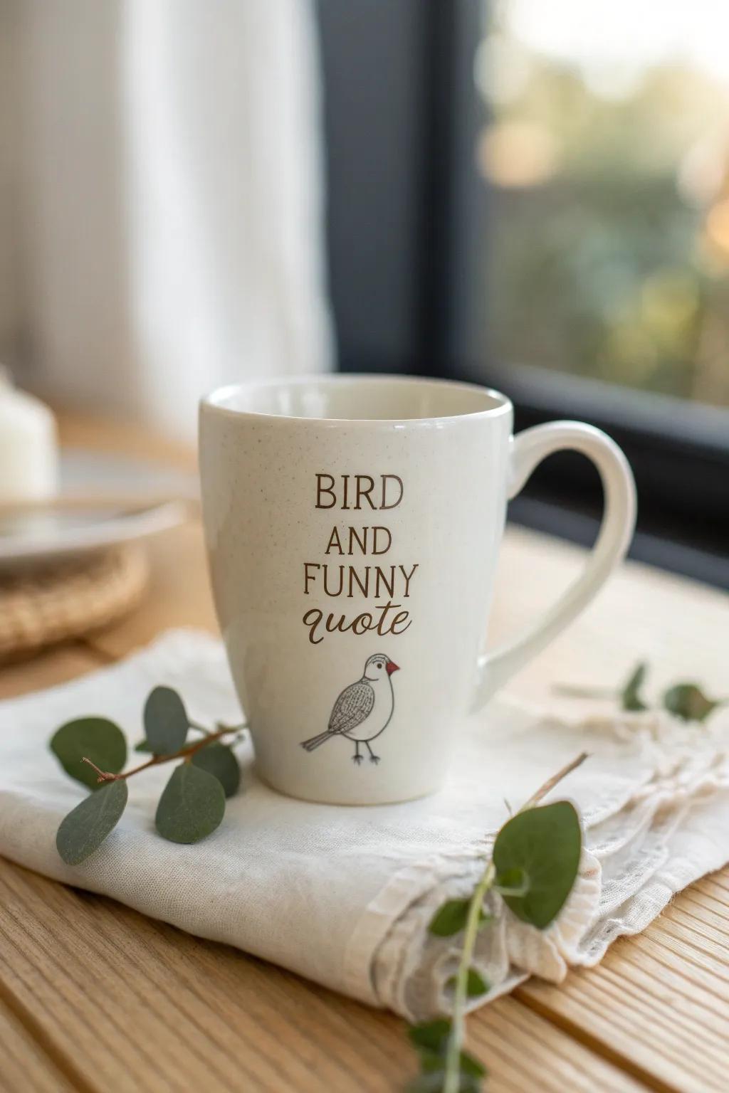 Sip joyfully from a mug crafted with love and laughter.