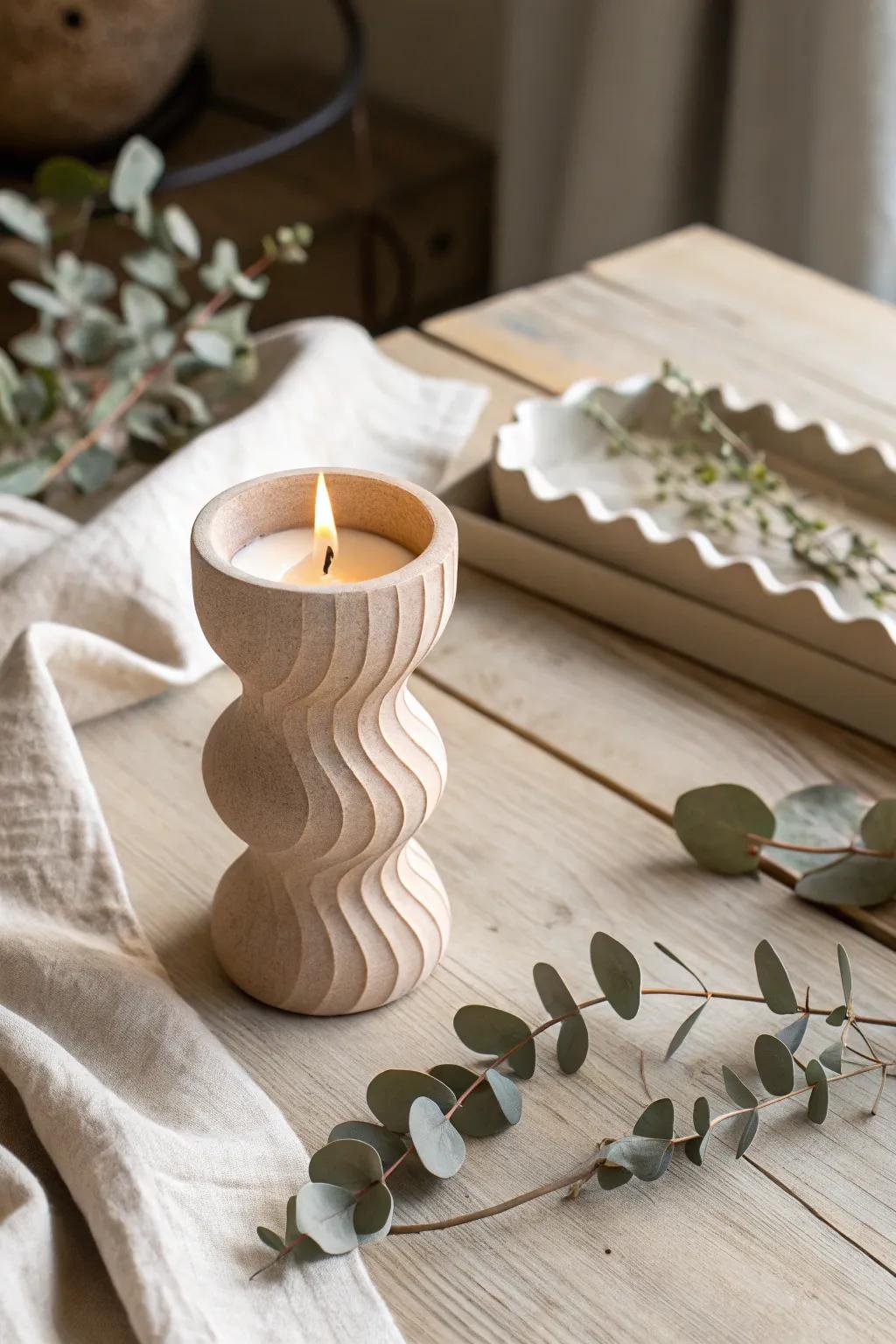 Illuminate your space with the elegance of handcrafted clay candle holders, where simplicity meets artistry.