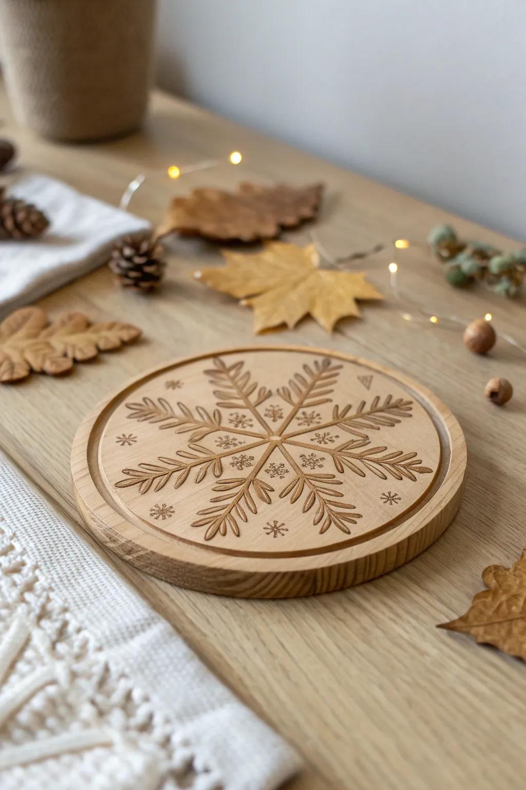 Add a touch of seasonal charm to your home with beautifully engraved coasters that celebrate nature's transitions.