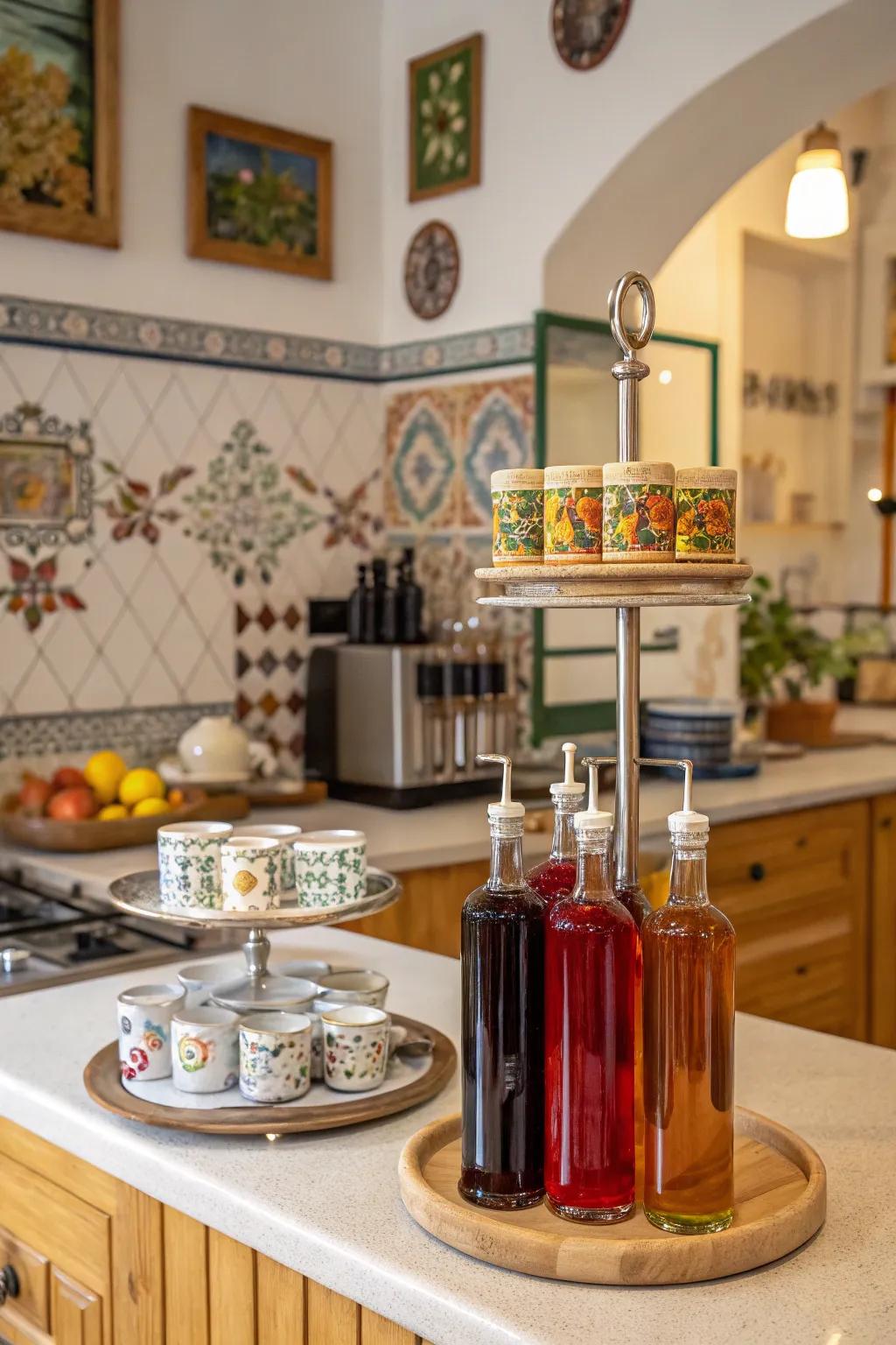 Ceramic accents add an artistic and personalized flair.