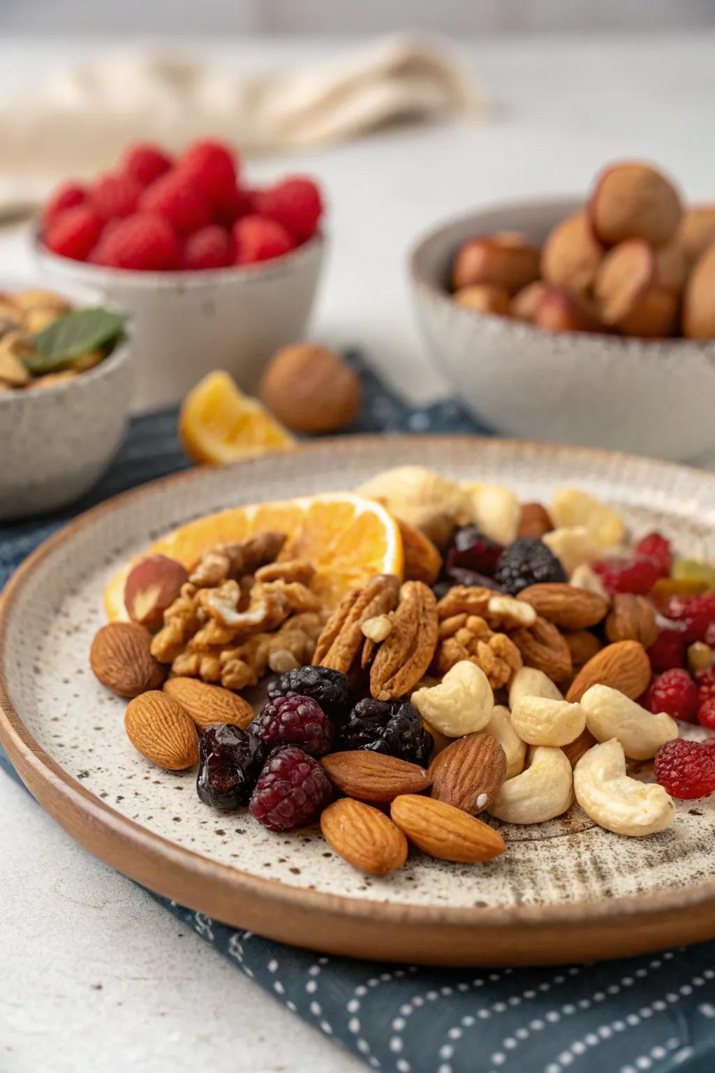 Take a crunchy and sweet journey with a nutty adventure cold plate.
