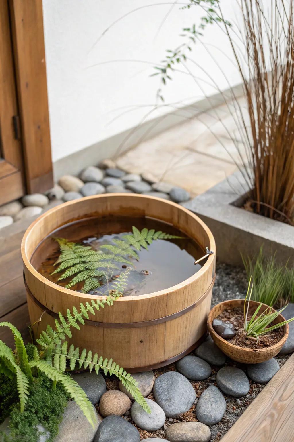 Elevate your pond aesthetic with a graceful floating fern — simplicity meets natural elegance.