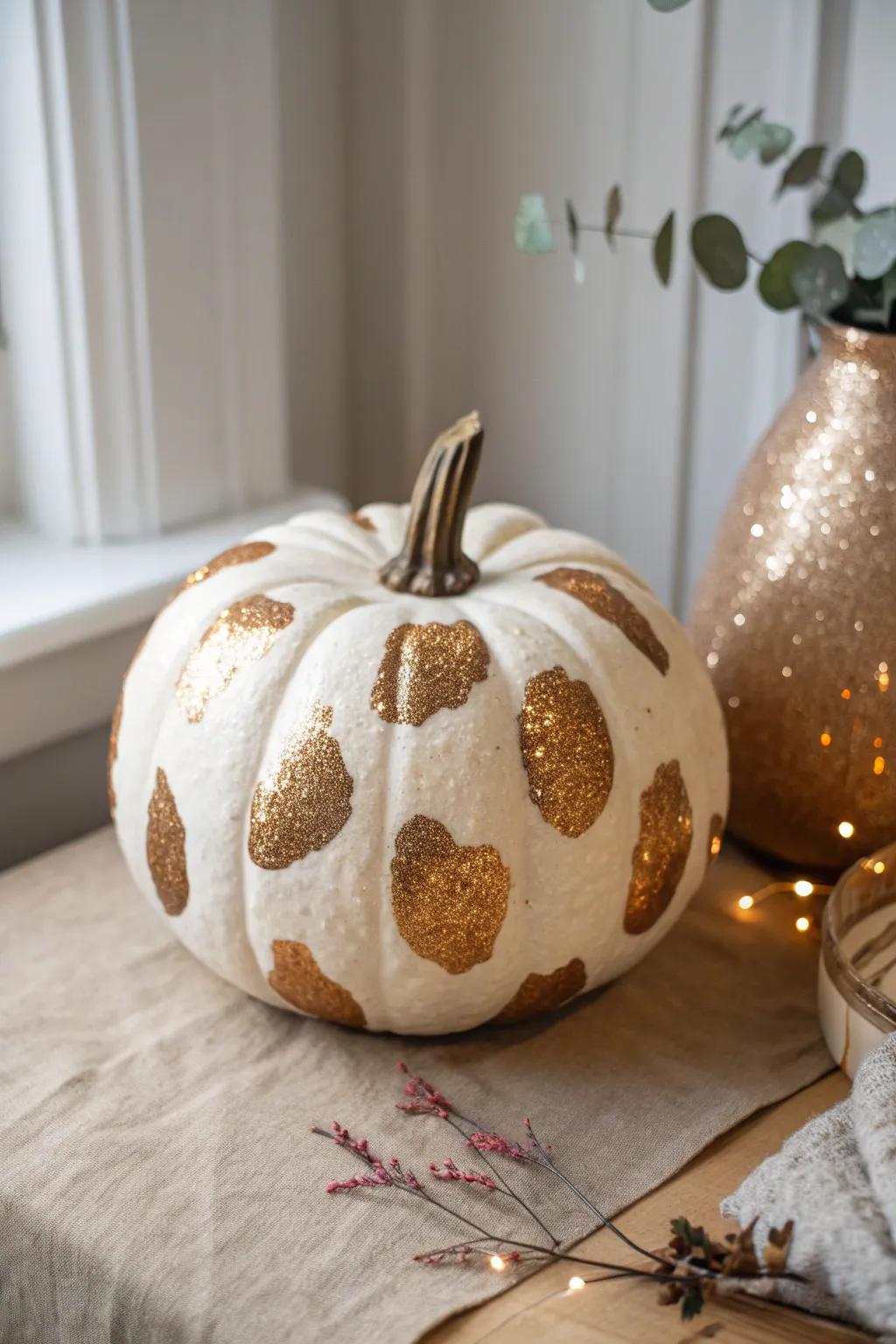 Add a sparkle to your autumn decor with glittering cow spots!