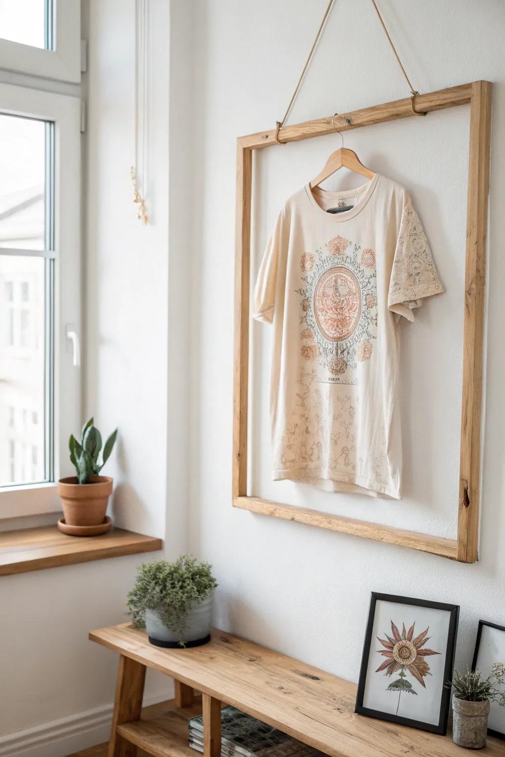 Elevate your treasured tees with a touch of minimalist elegance. Frame them to spark conversations and preserve memories.