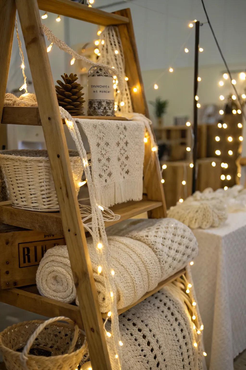 Illuminate your craft fair with enchanting string lights for a magical touch.