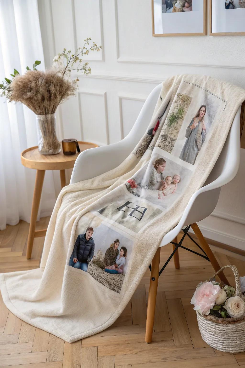 Wrap her in cherished memories and warmth with a personalized photo blanket.