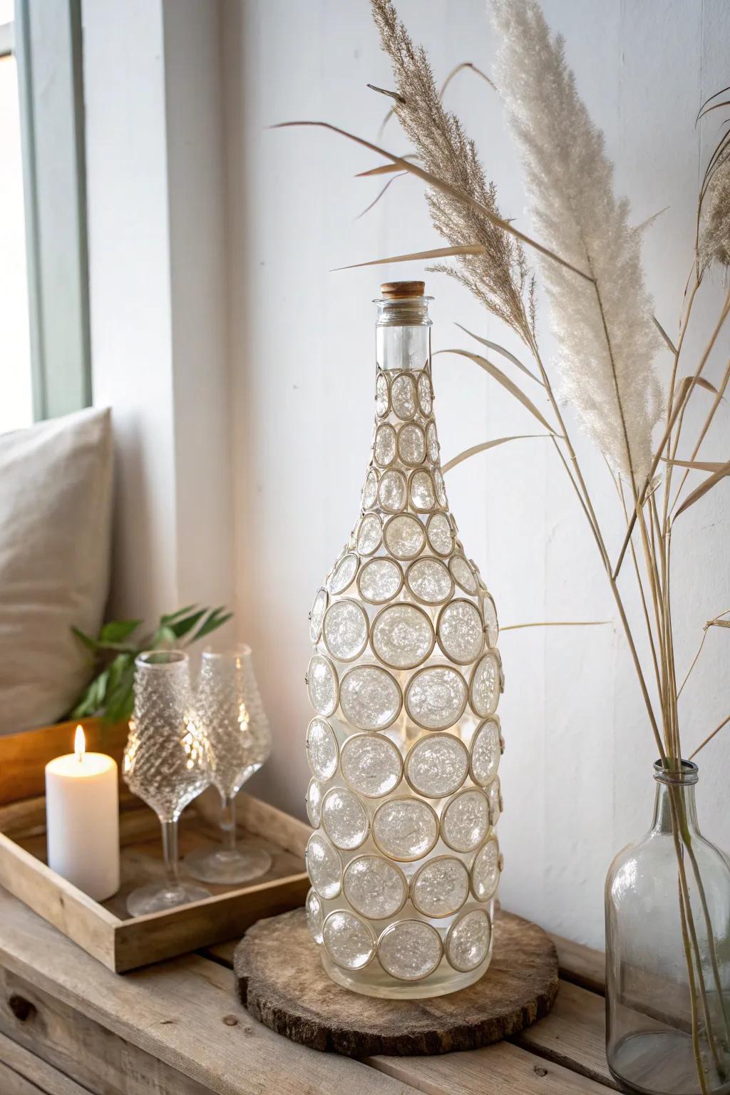 Transforming discarded bottles into stunning minimalist art – where imagination meets craftsmanship.