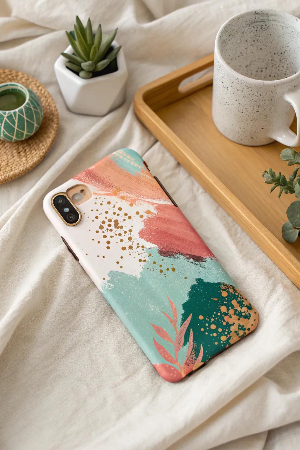 Elevate your style with an abstract masterpiece in your pocket. 🌿✨